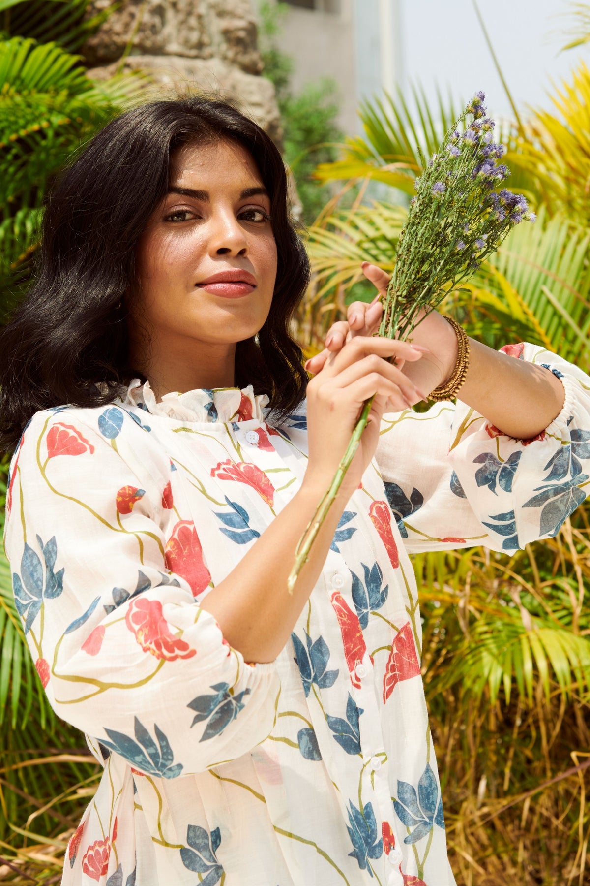 Summer Floral Shirt Ivory