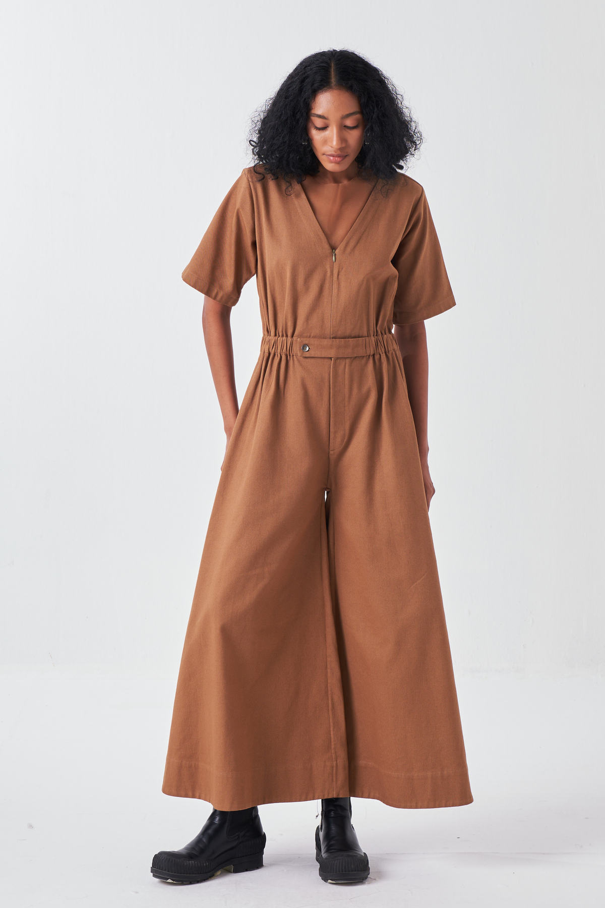 Side Elastic Waist Jumpsuit