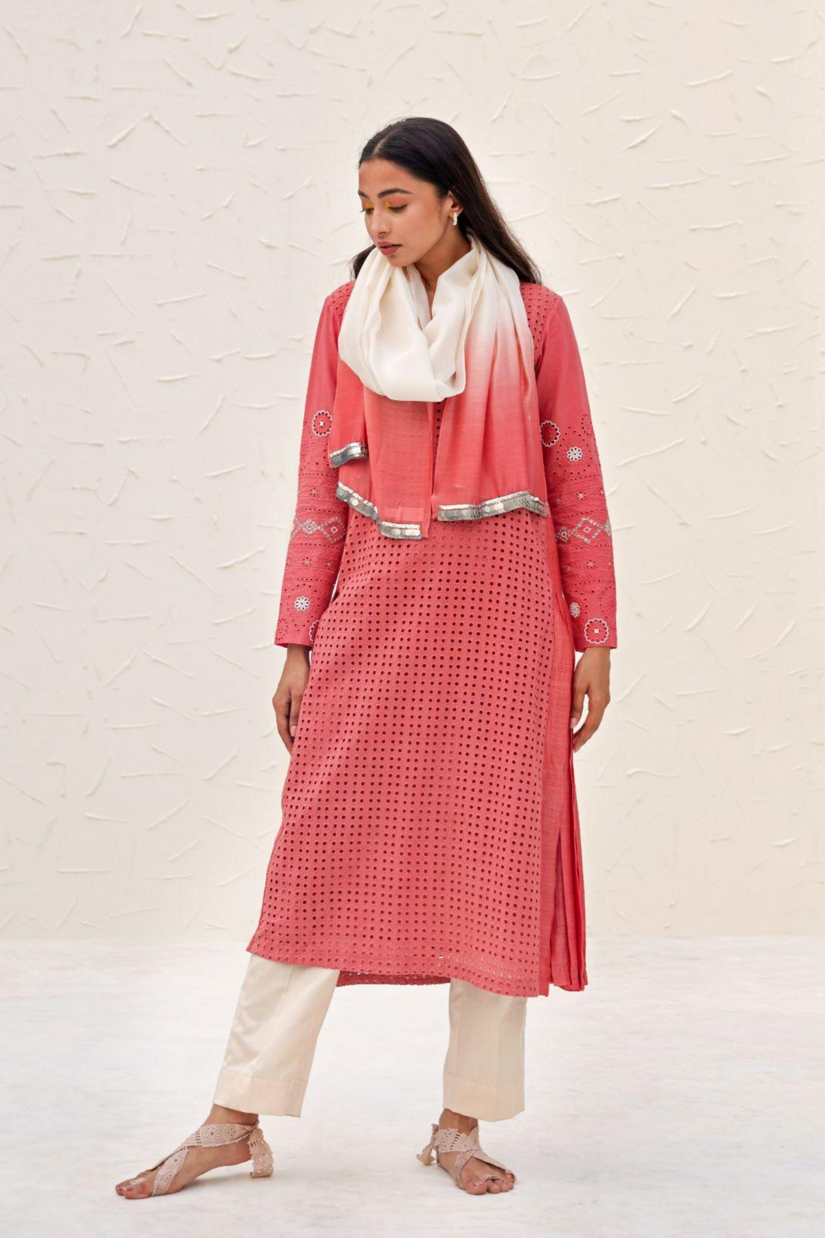 Grace Schiffli Kurta Set