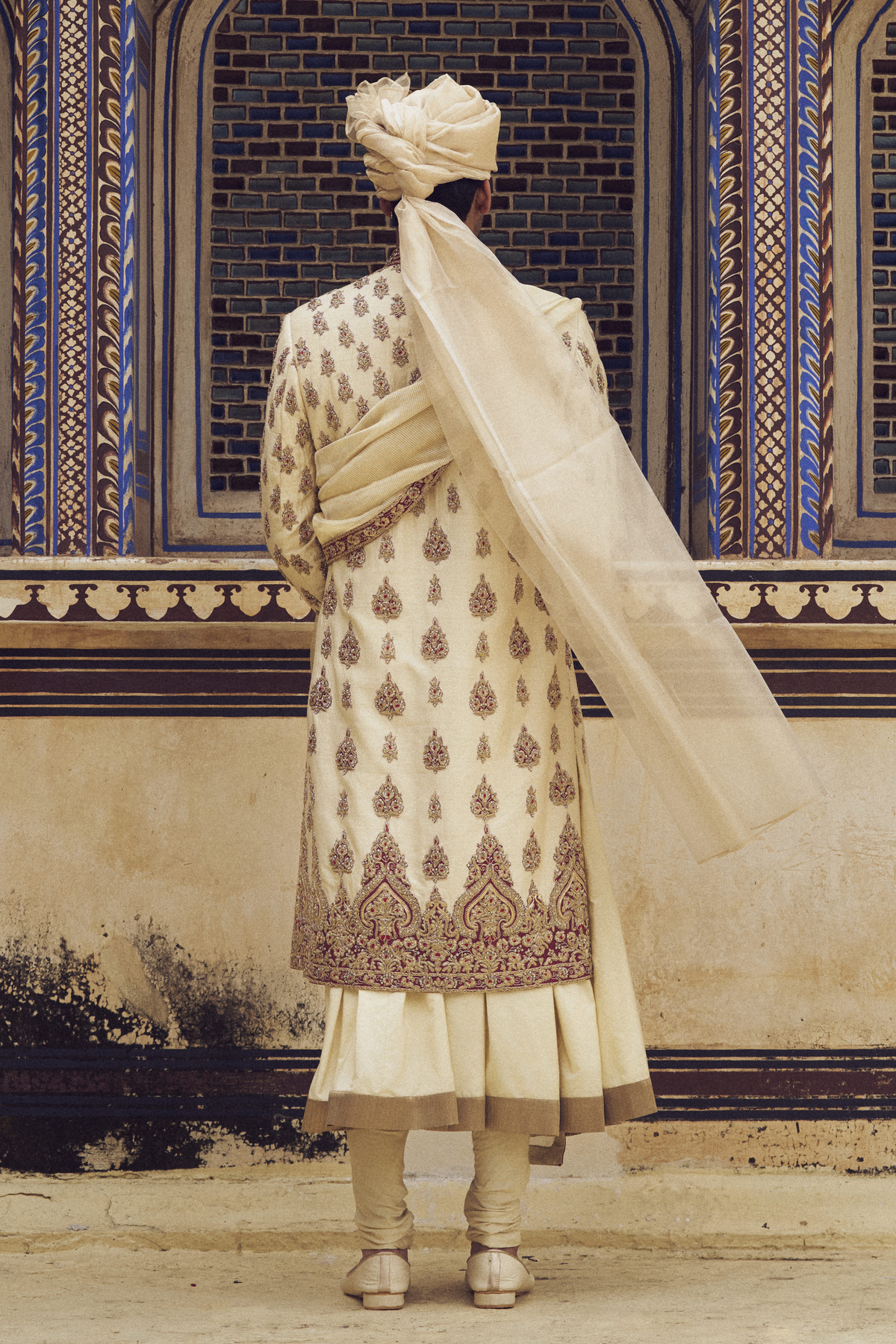 Beige Sherwani Set