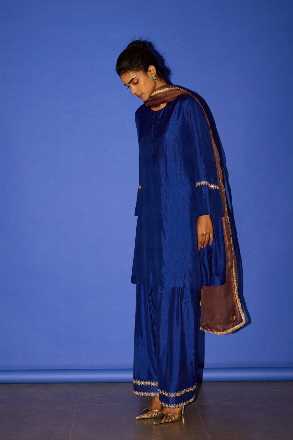 Blue Zardosi Kurta Set