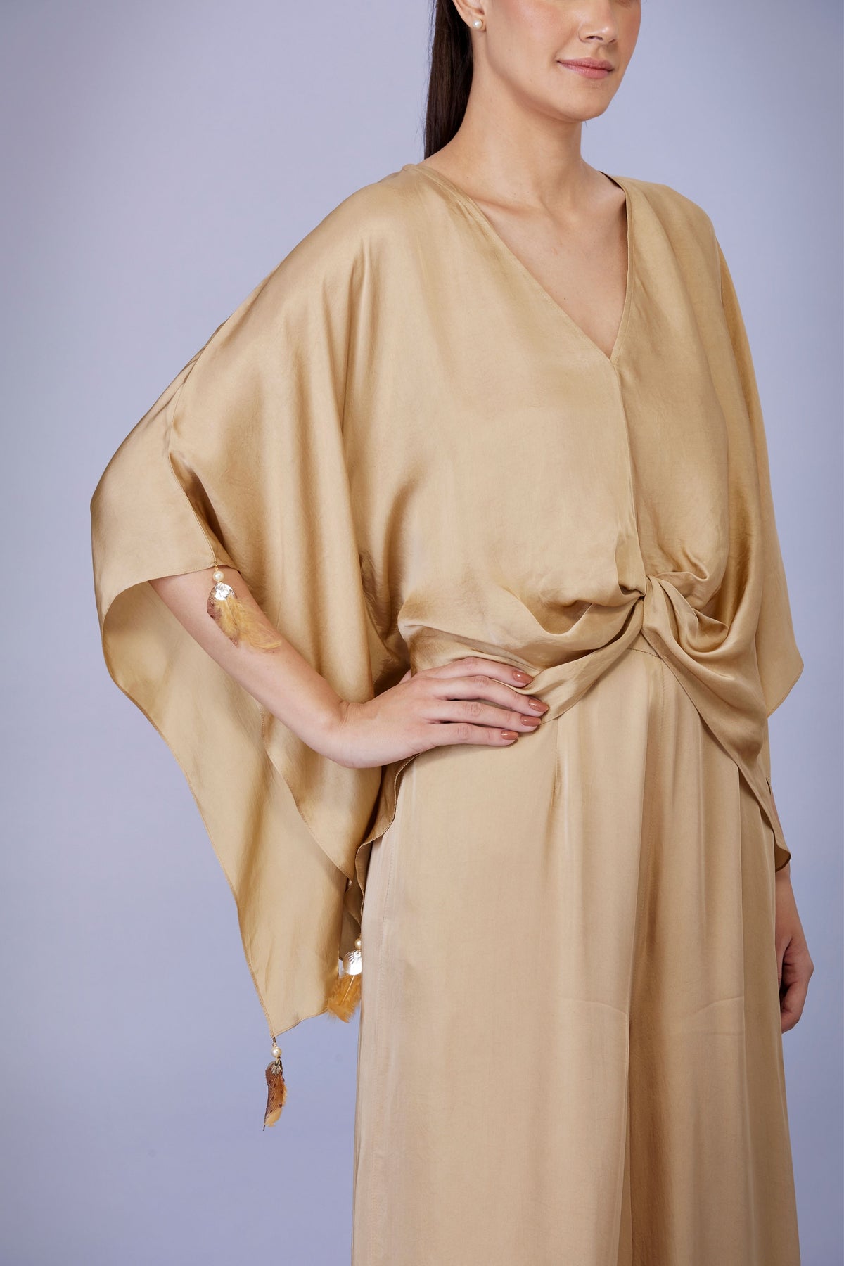 Light Gold Kaftan With Jumpsuit