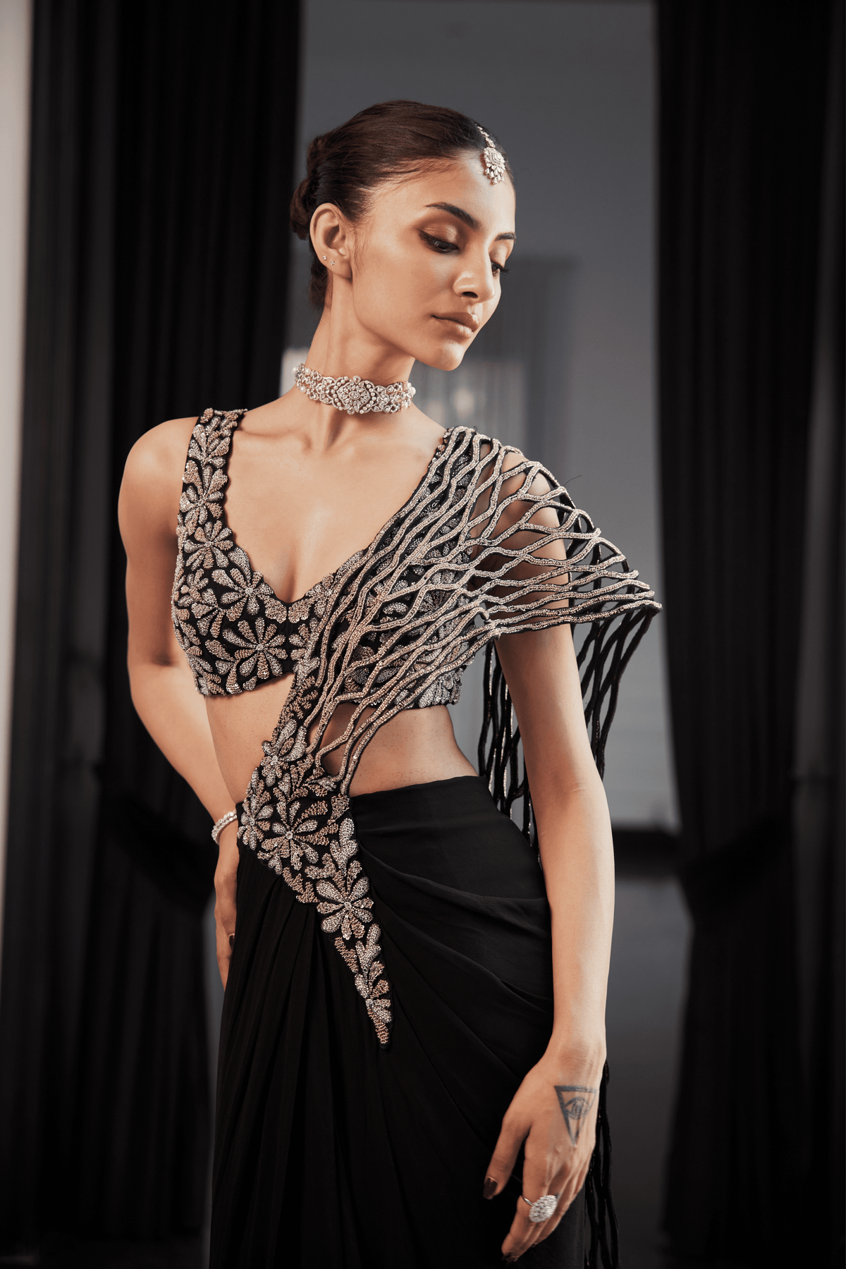 Francesca Drape Saree Set