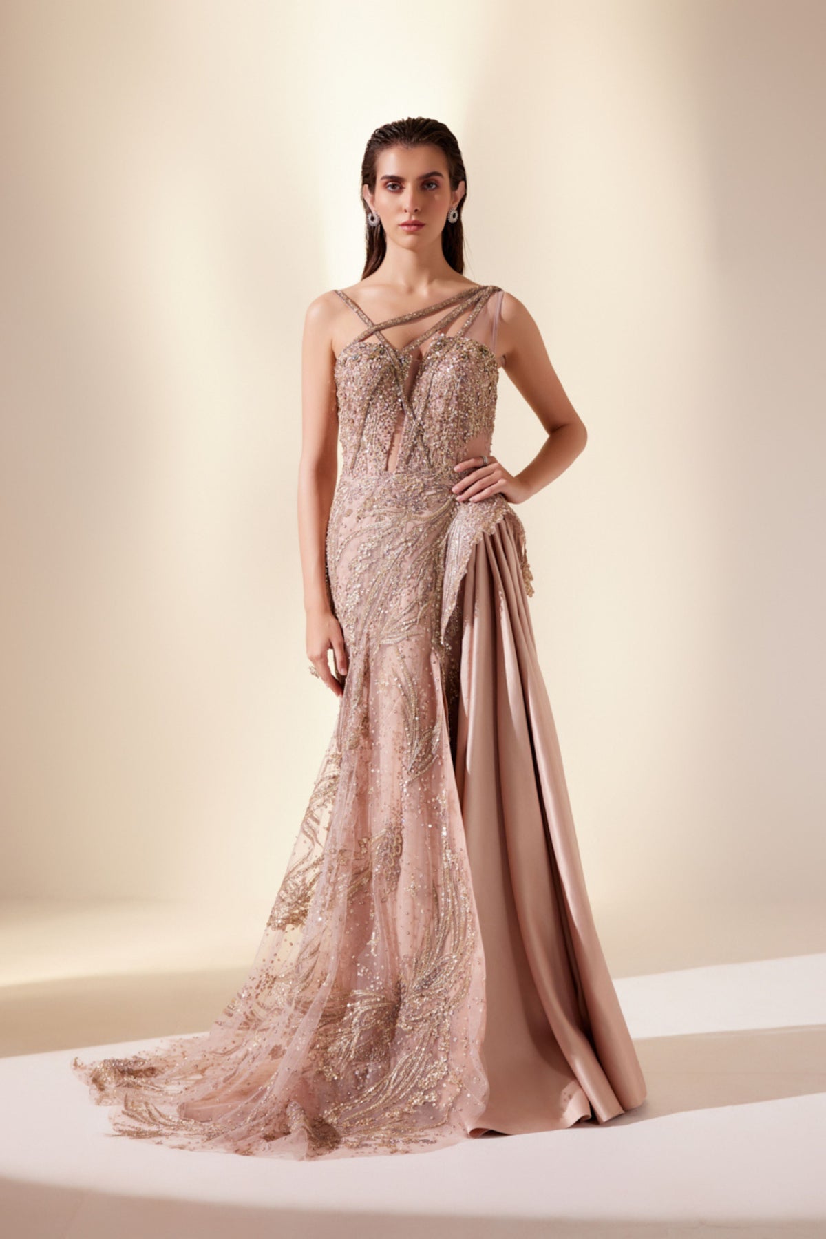 Luminescent Peach Gown