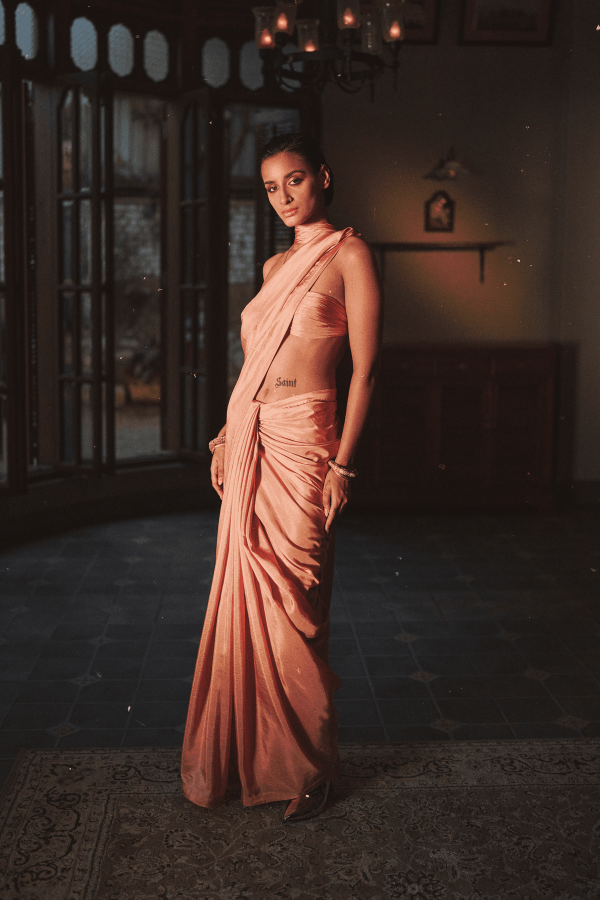 Handwoven Dusty Rose Silk Saree