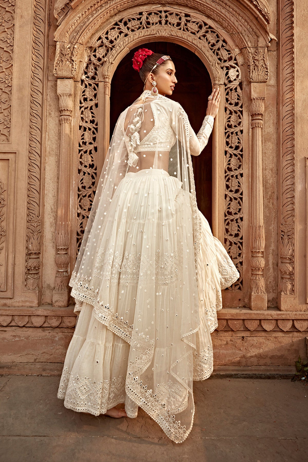 Off White Diamond Lehenga Set