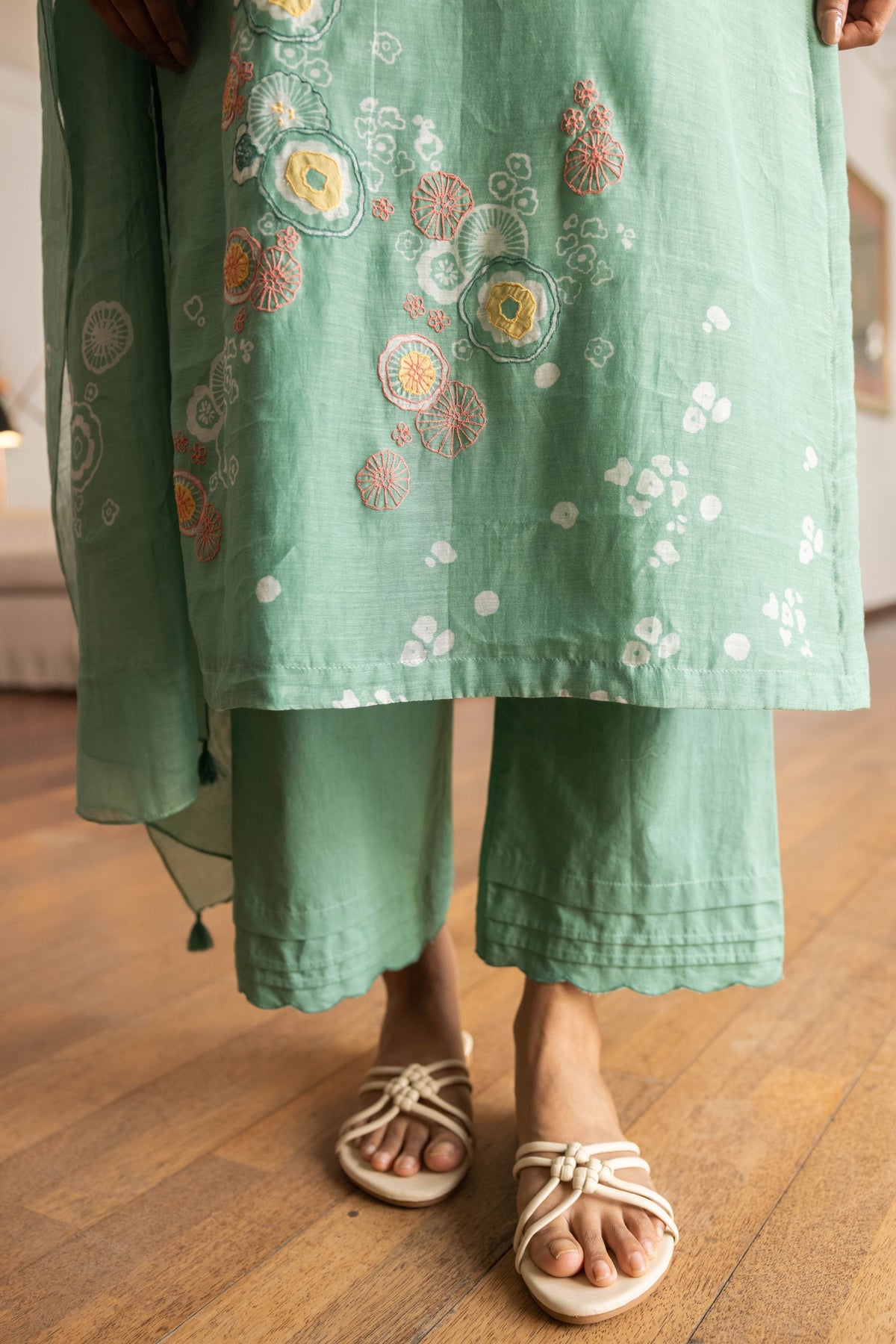 Mint Floral Kurta Set