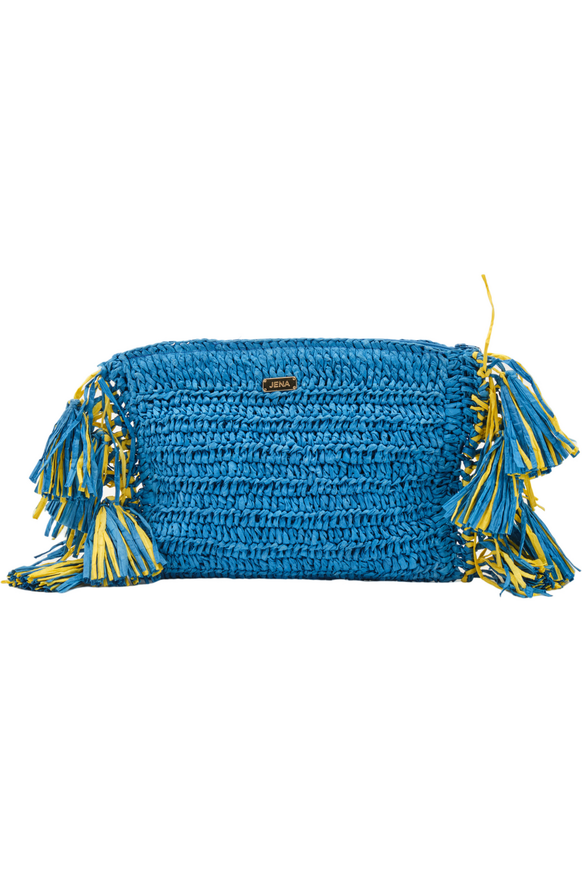 Raffia Clutch With Tassels