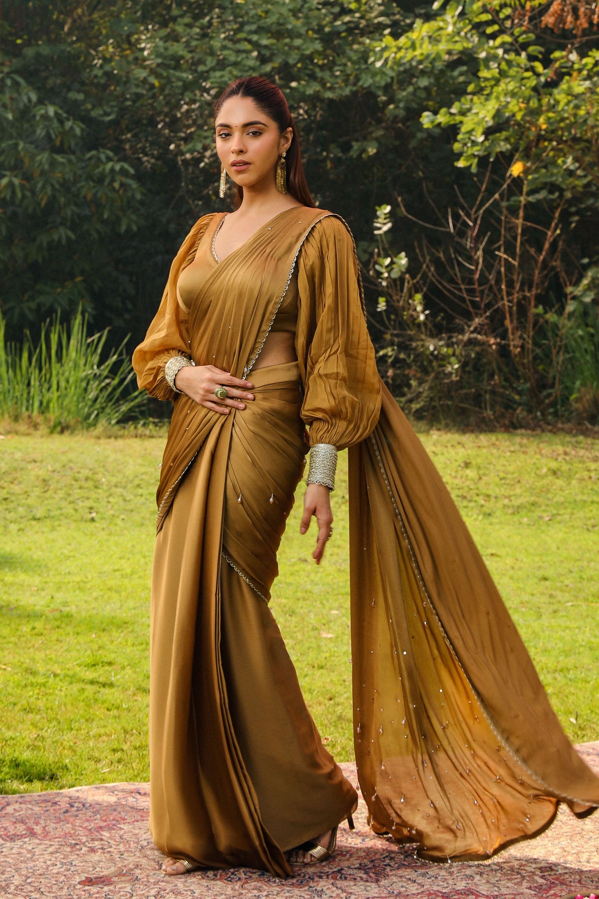 Honey Gold Drape Saree