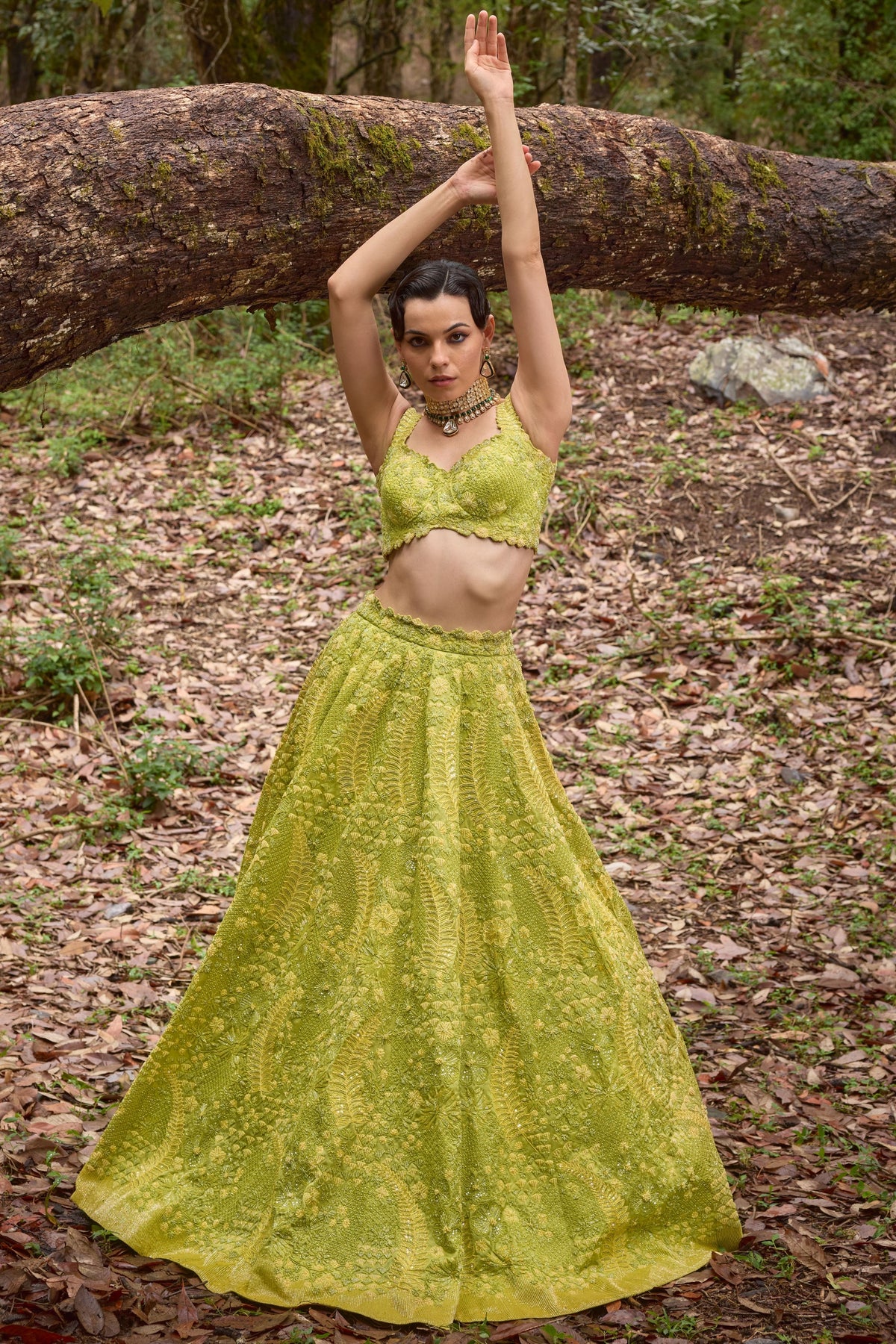 Moss Green Lehenga Set