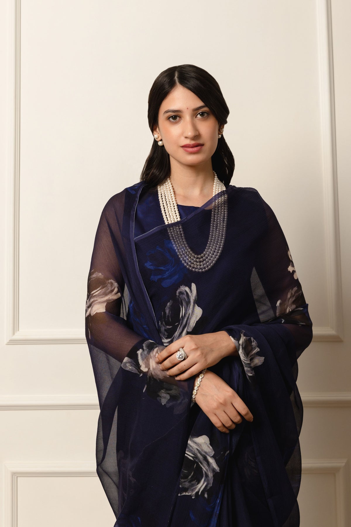 Regime Printed French Chiffon Saree