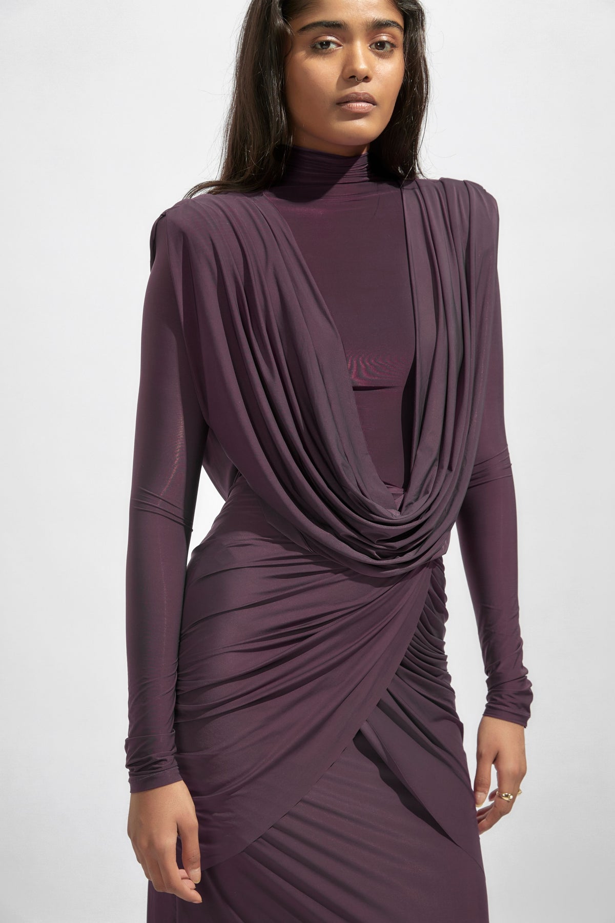 Aisha Overlapping Drape Dress