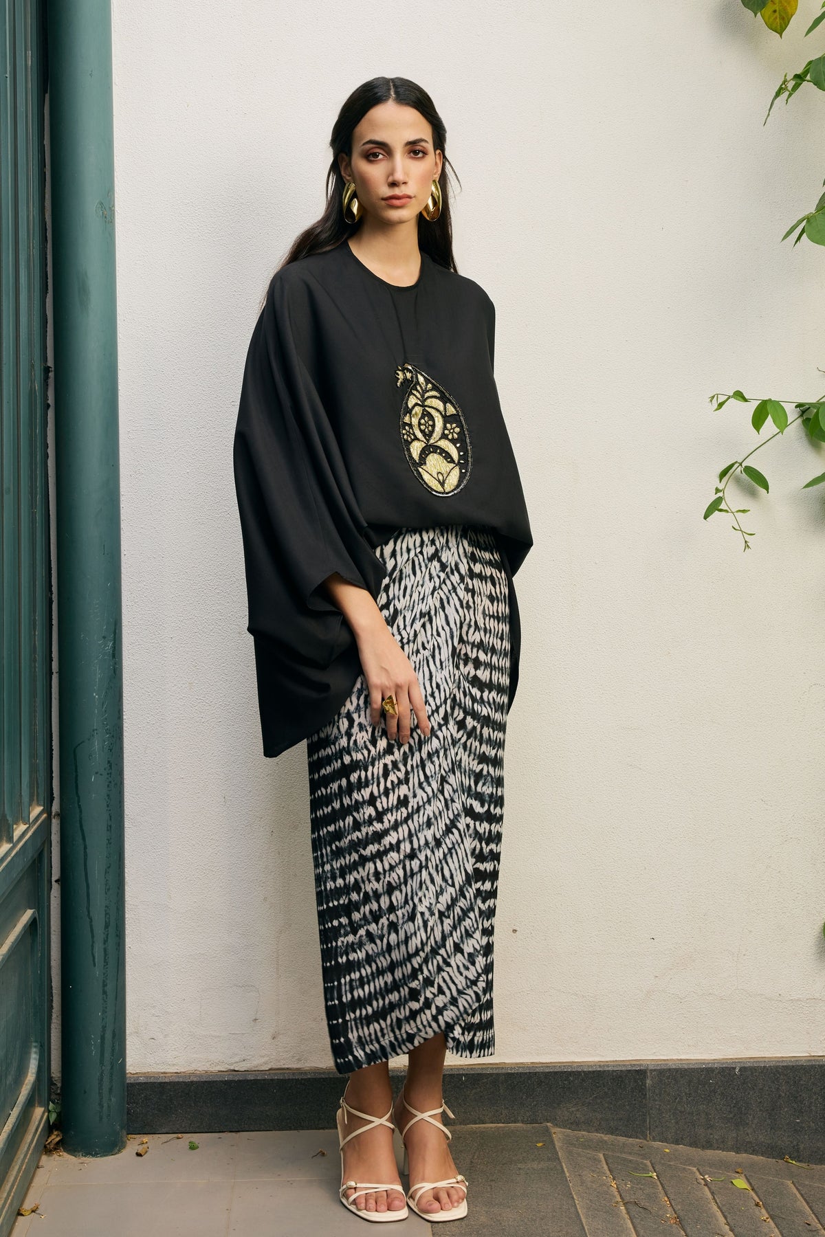 Black Embroidered Kaftan