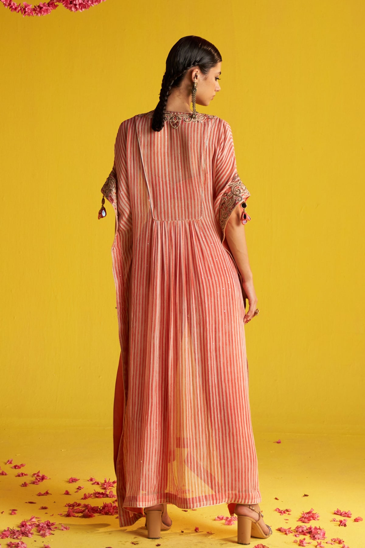 Preeti Peach Kaftan Set