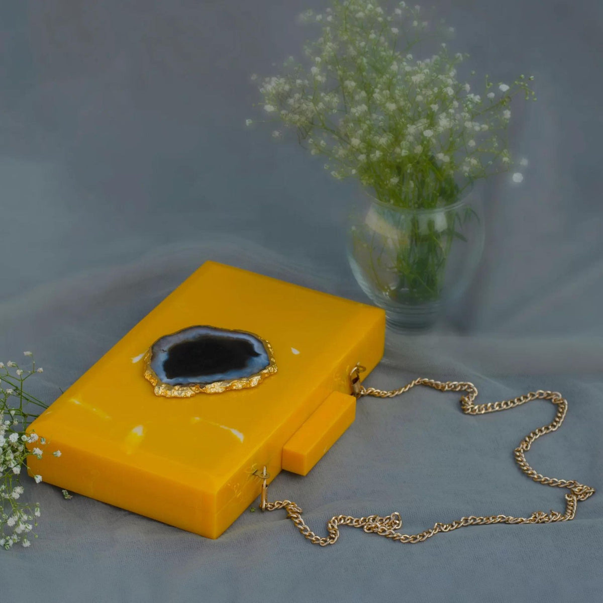 The  Yellow Baroque Rectangular Clutch