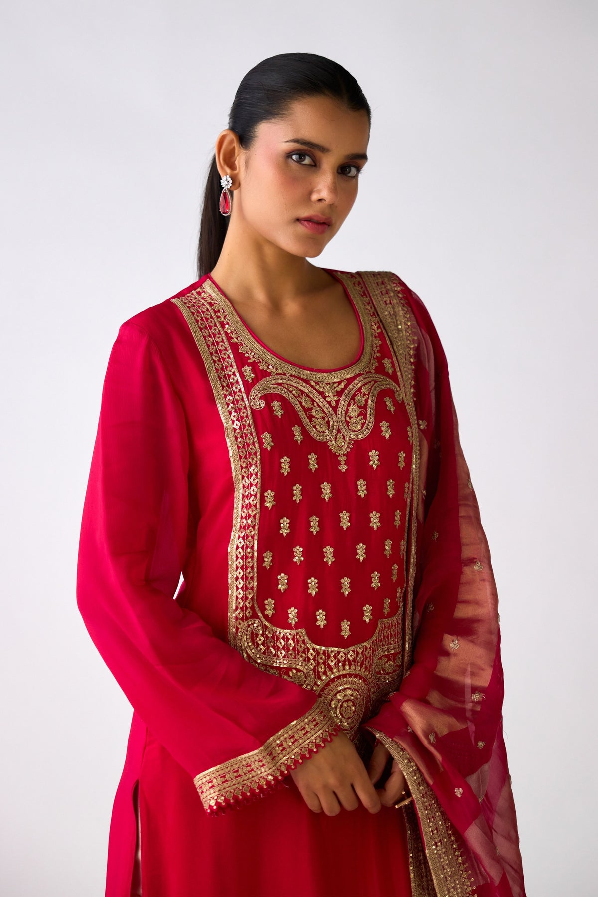 Pink Zari Work Sharara Set