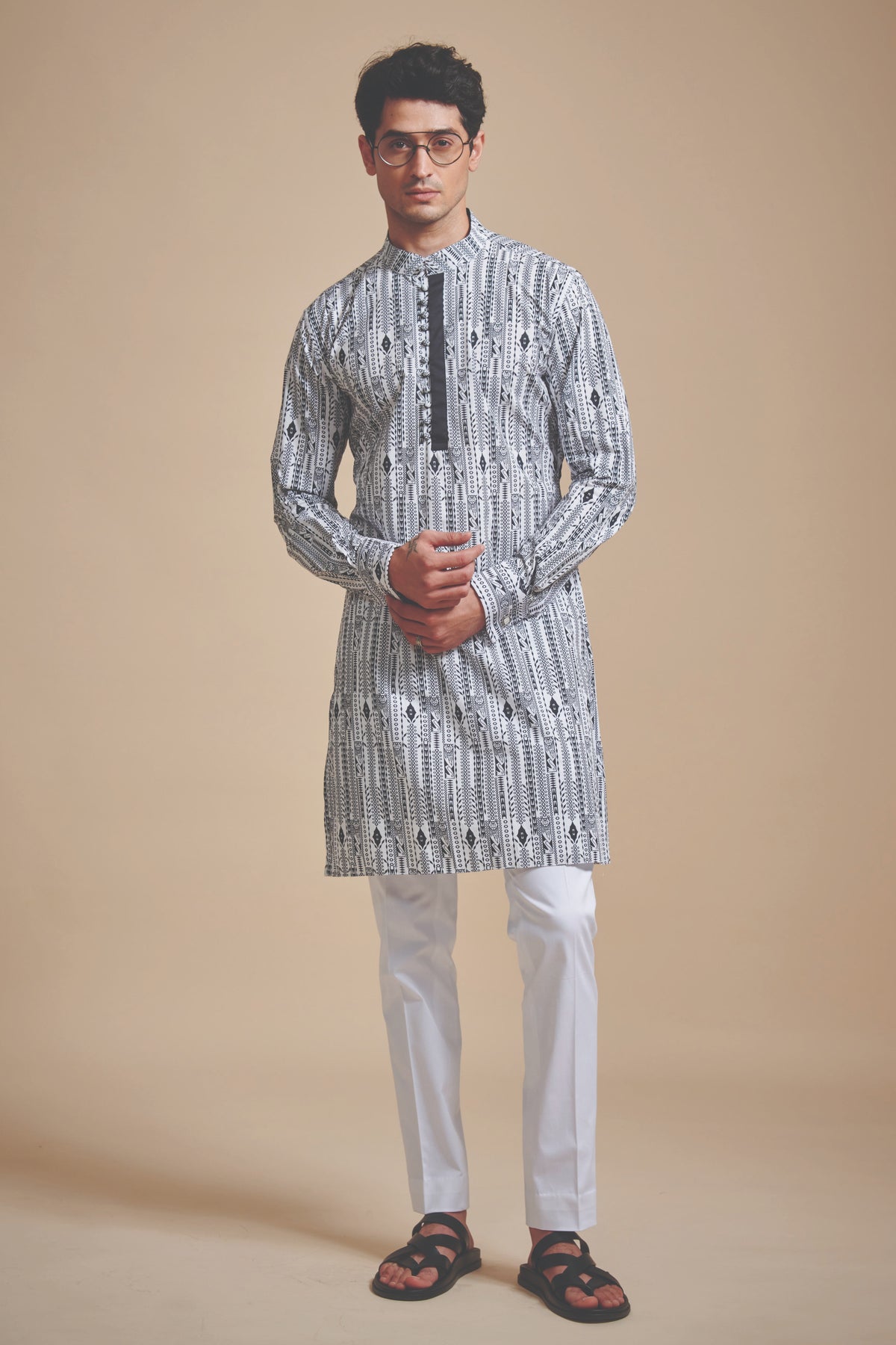 The Linear Print Kurta