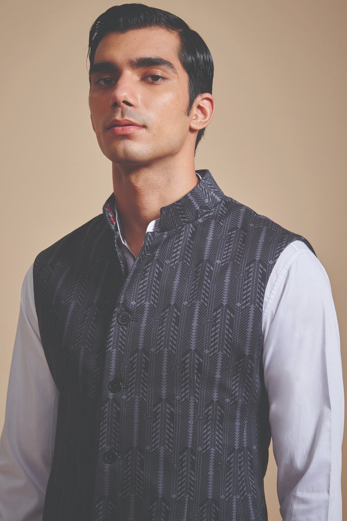 The Printed “u” Cut Waistcoat