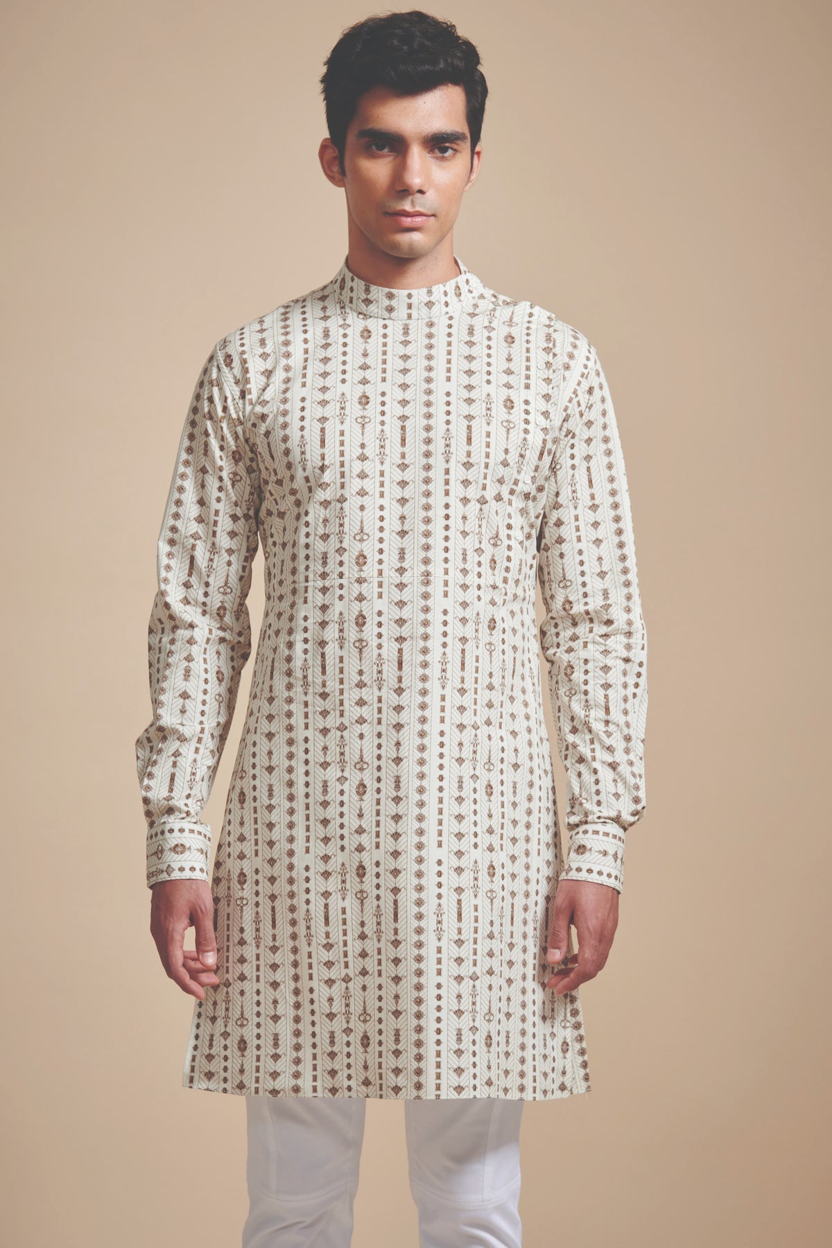 The Linear Print Short Kurta