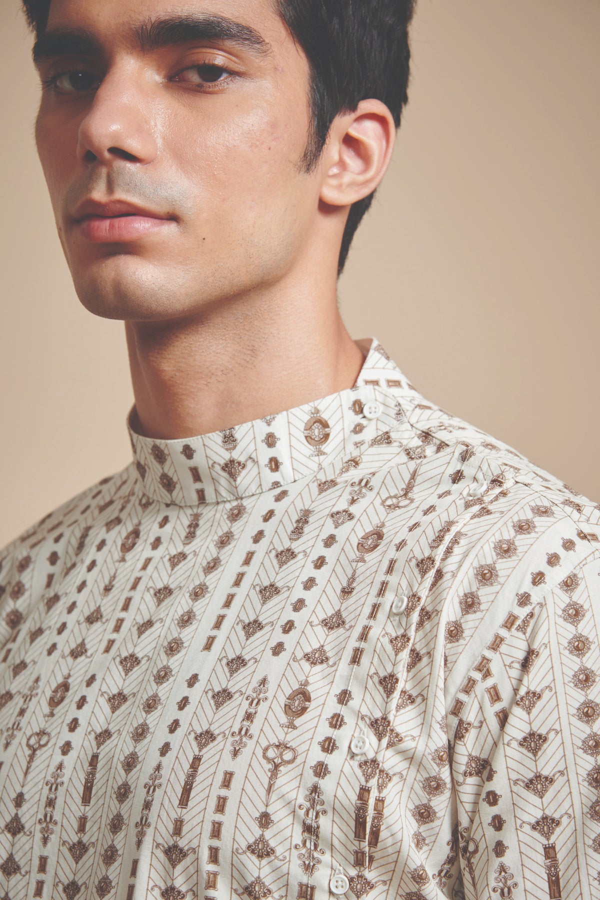 The Linear Print Short Kurta