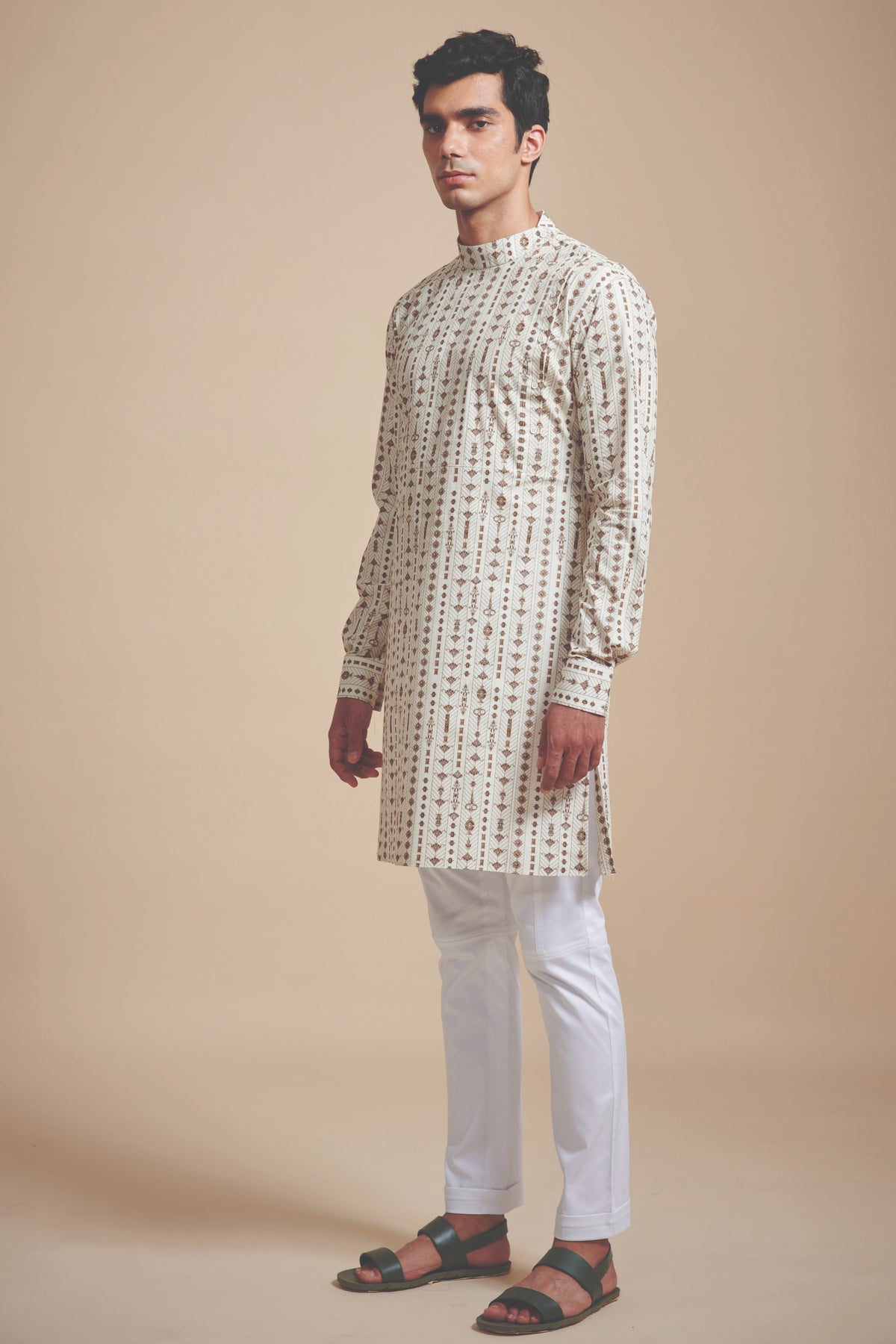 The Linear Print Short Kurta