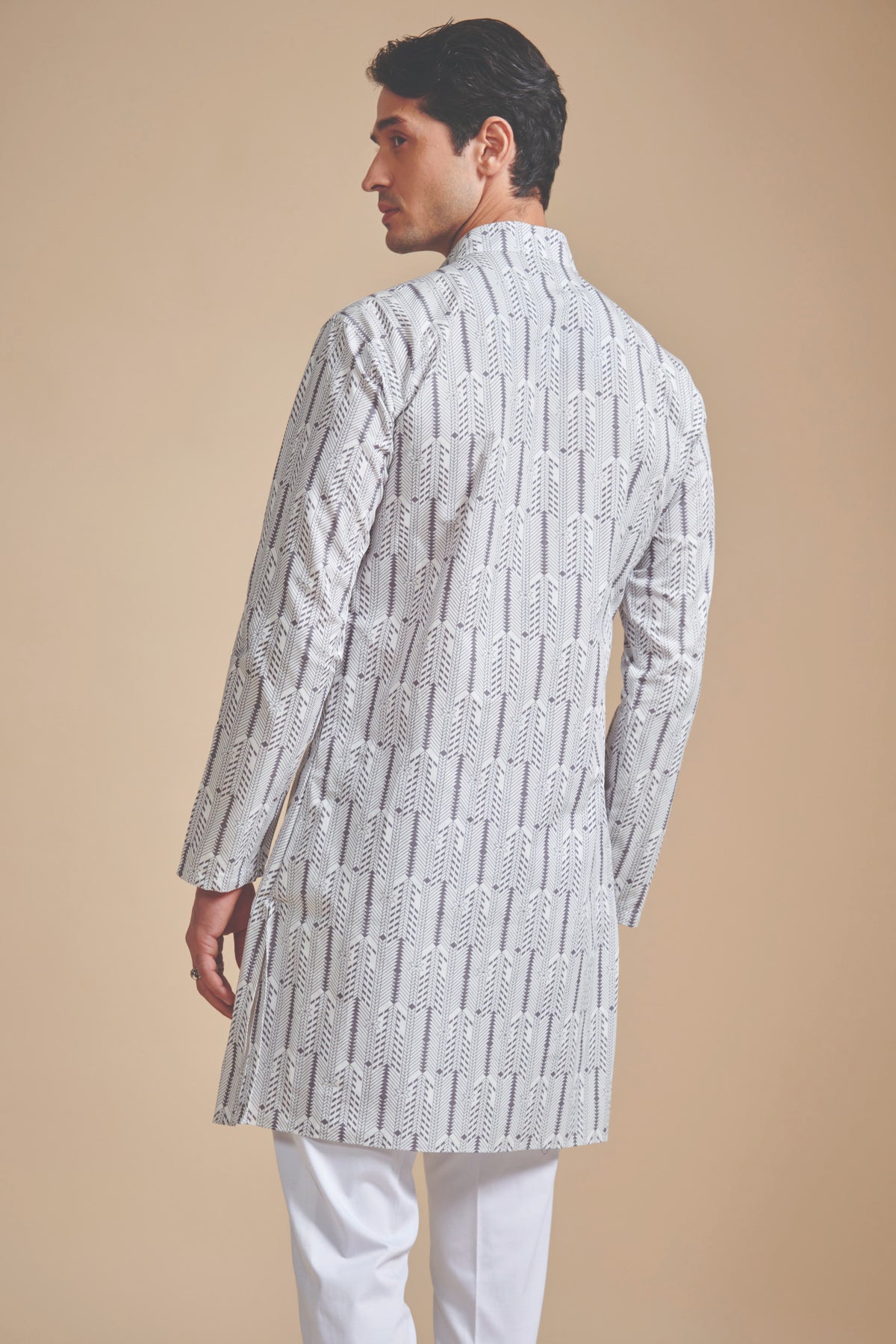 The Black &amp; White Printed Kurta