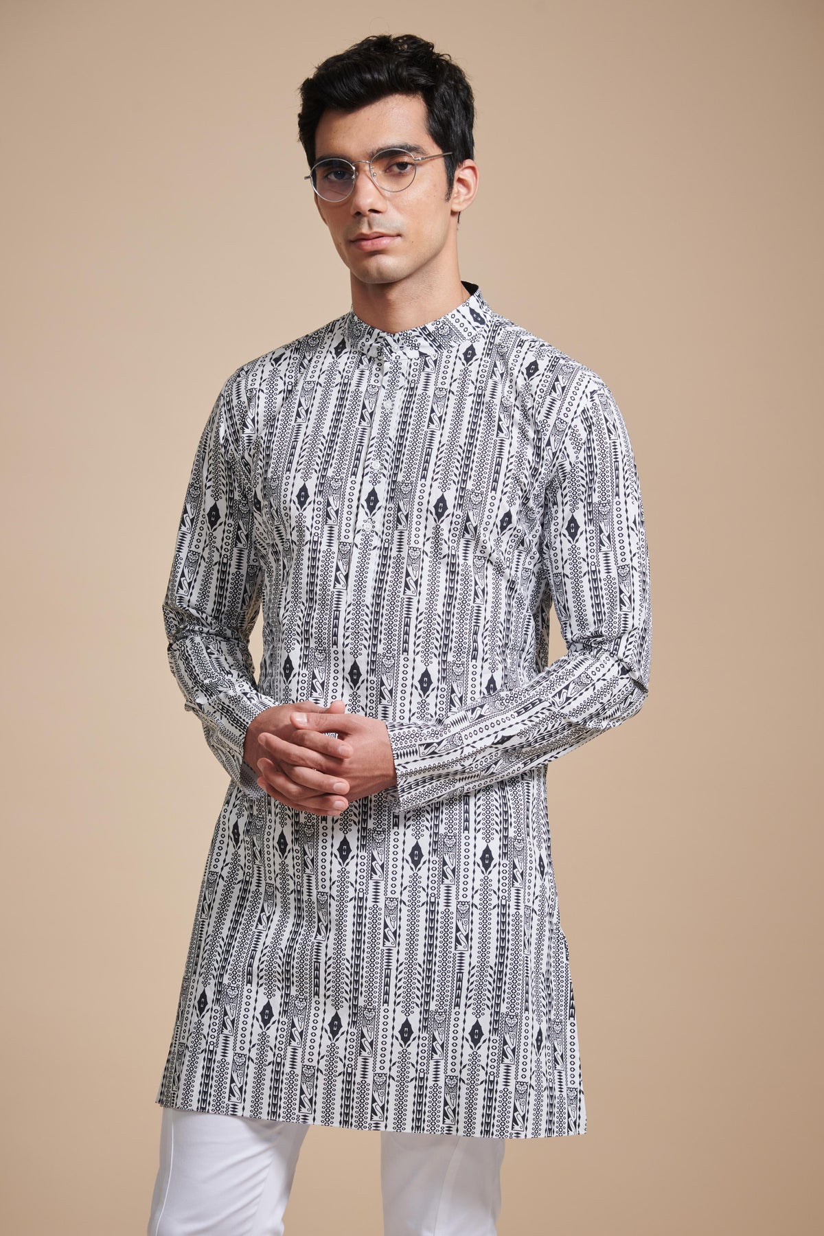 The Linear Print Short Kurta