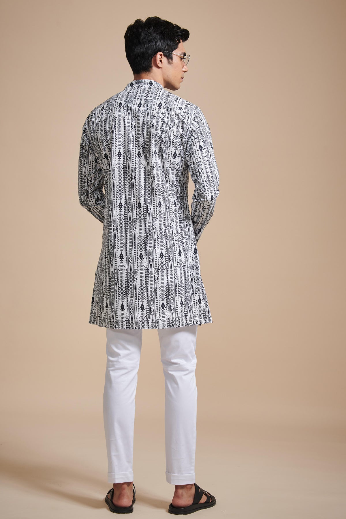 The Linear Print Short Kurta