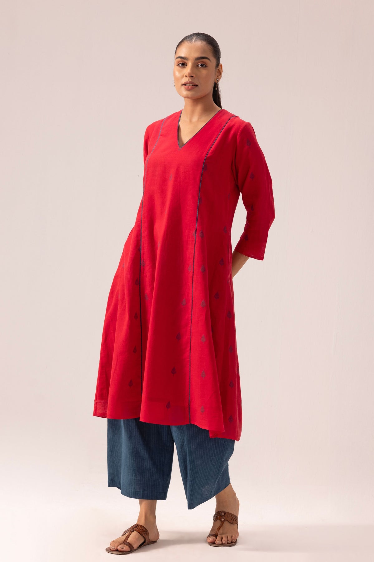 Shloka Red Kurta Set