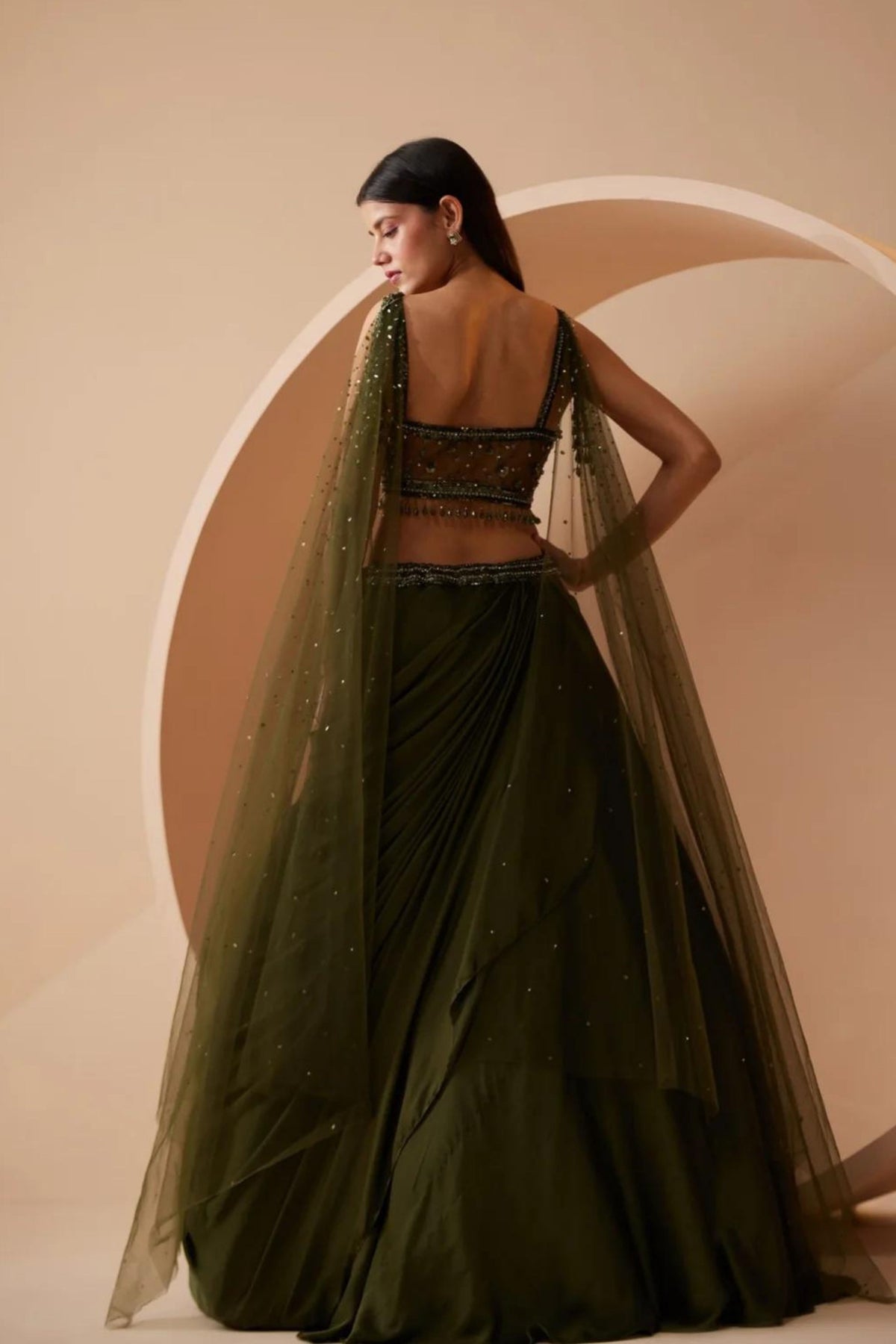 Jamiee Olive Lehenga Set