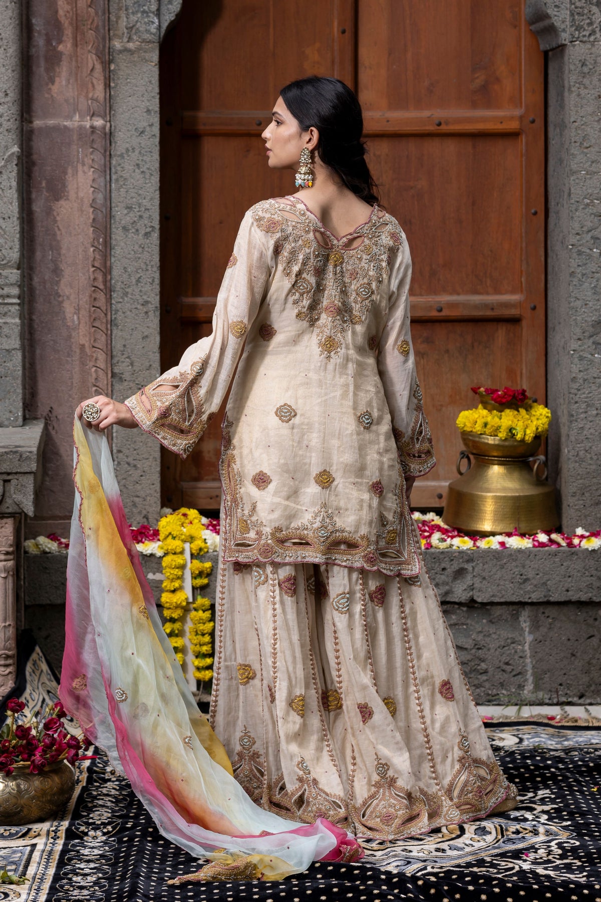 Beige Sharara Set