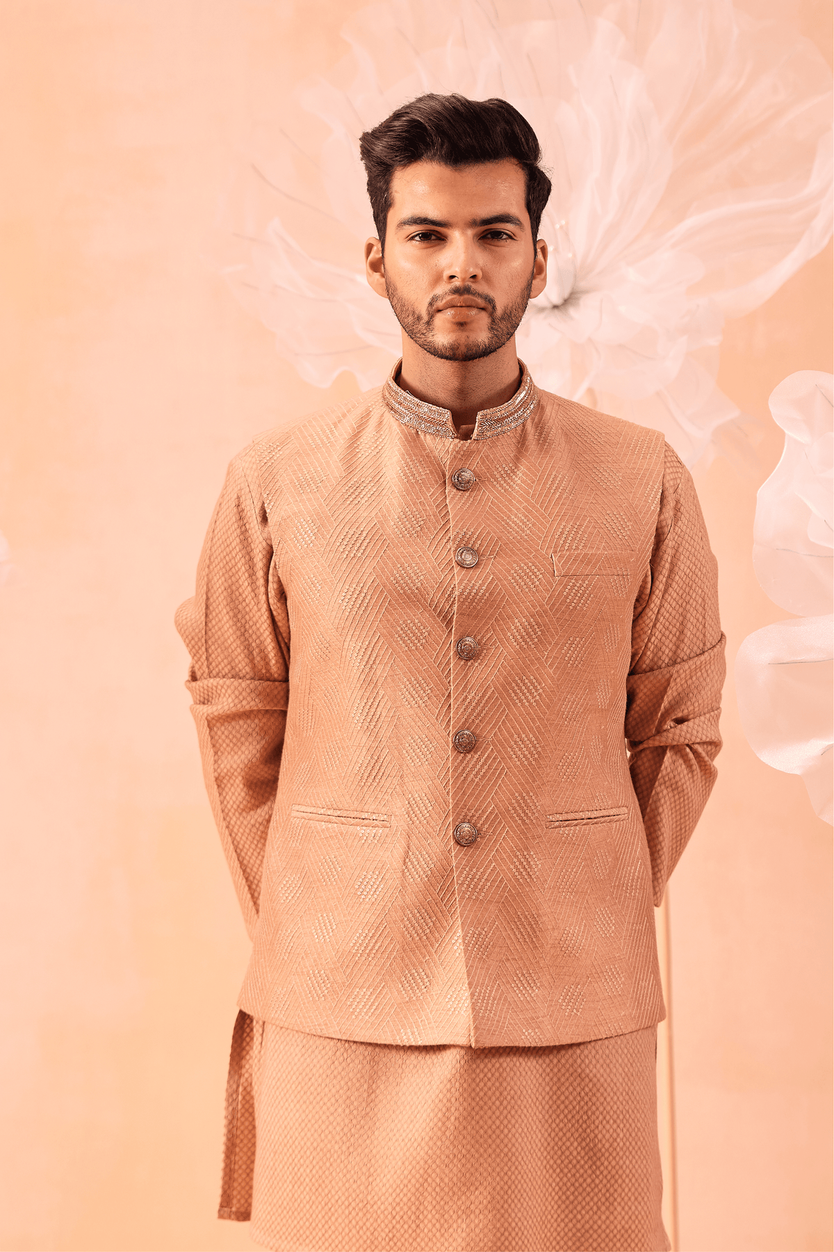 Rose Brown Nehru Jacket Set