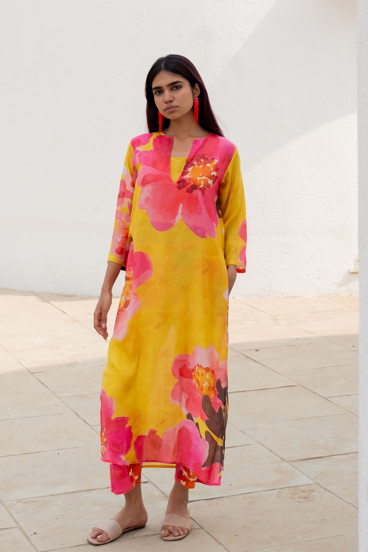 Tuscany Flowers Kurta With Slip