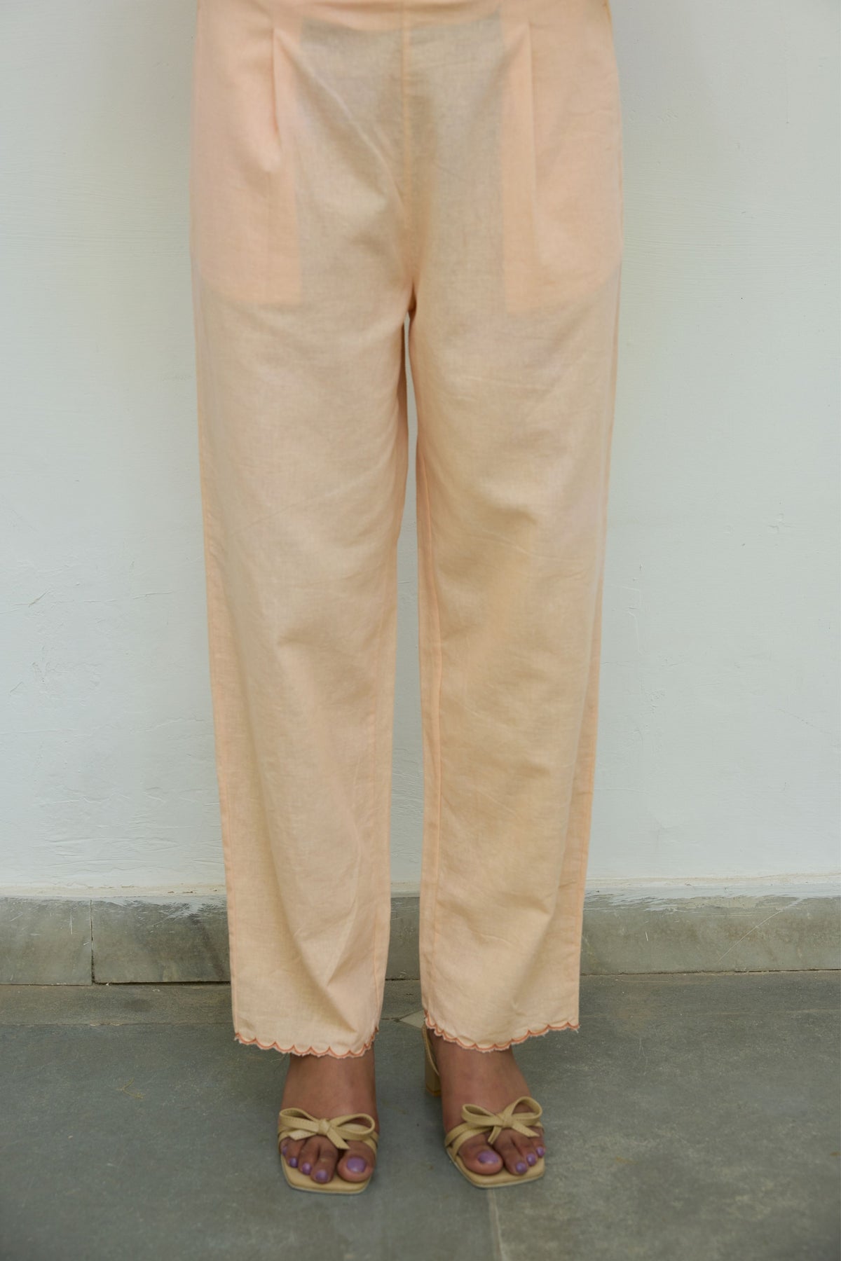 Peach Cotton Trousers