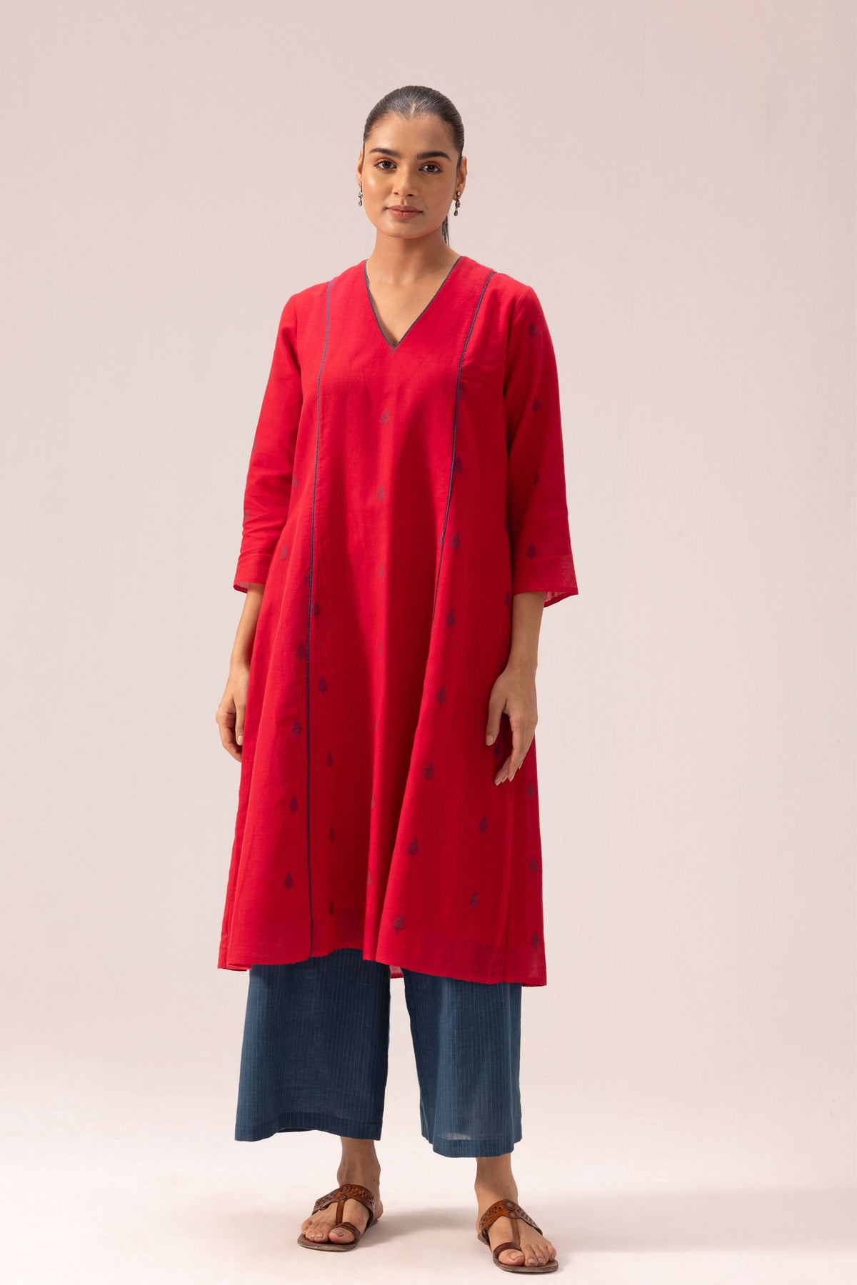 Shloka Red Kurta Set