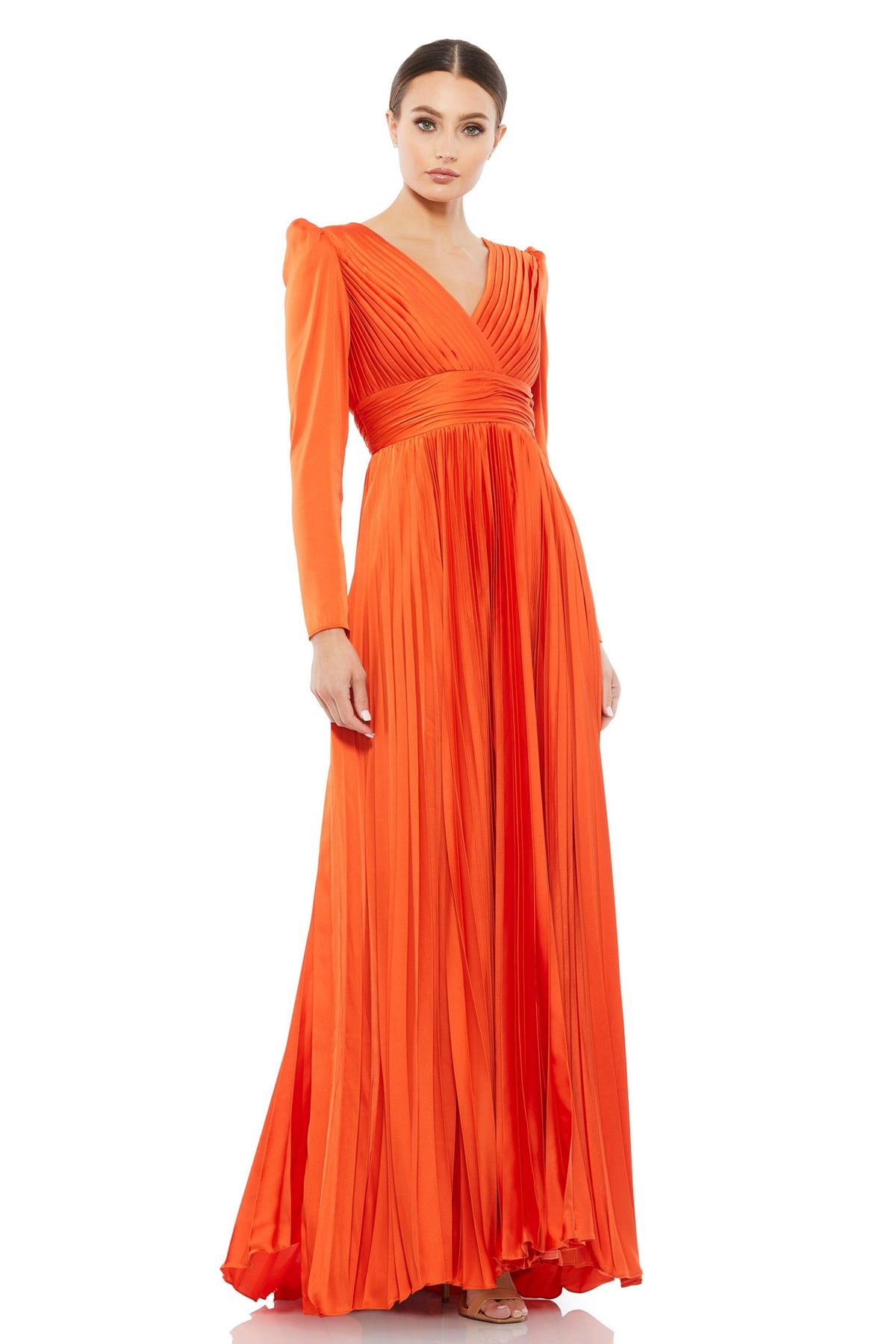 Fully Lined V-neck Long Gown