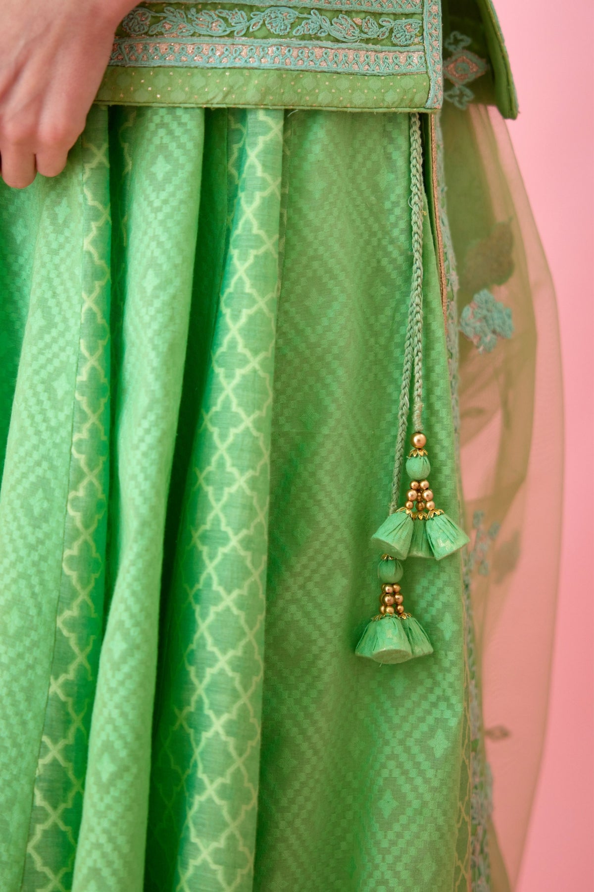 Irish green Lehenga set