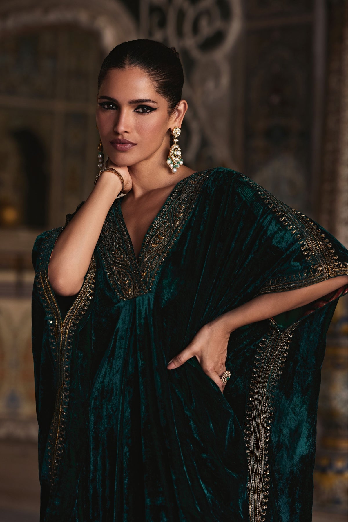 Green Zohra Kaftan Set