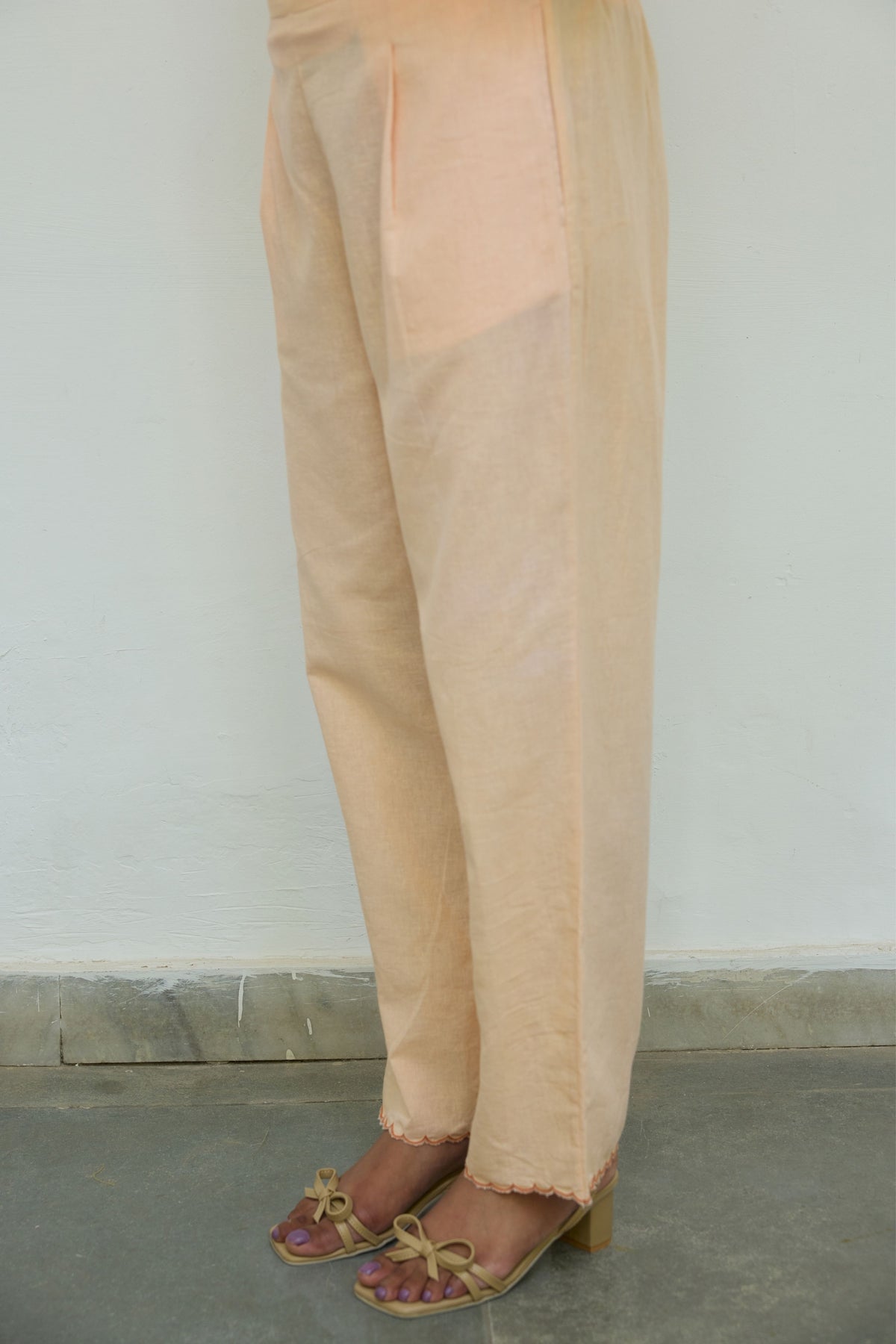 Peach Cotton Trousers