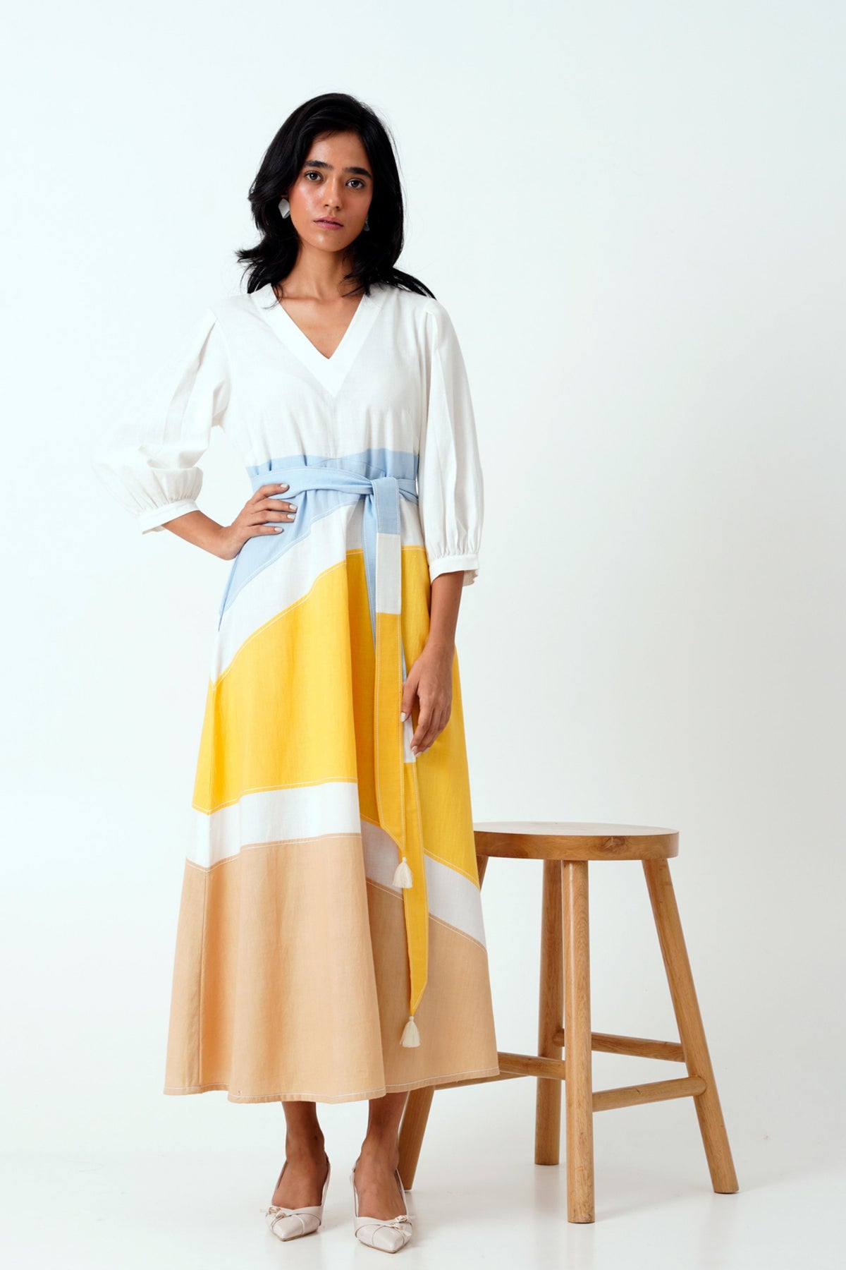 Multi Panelled Long Dress