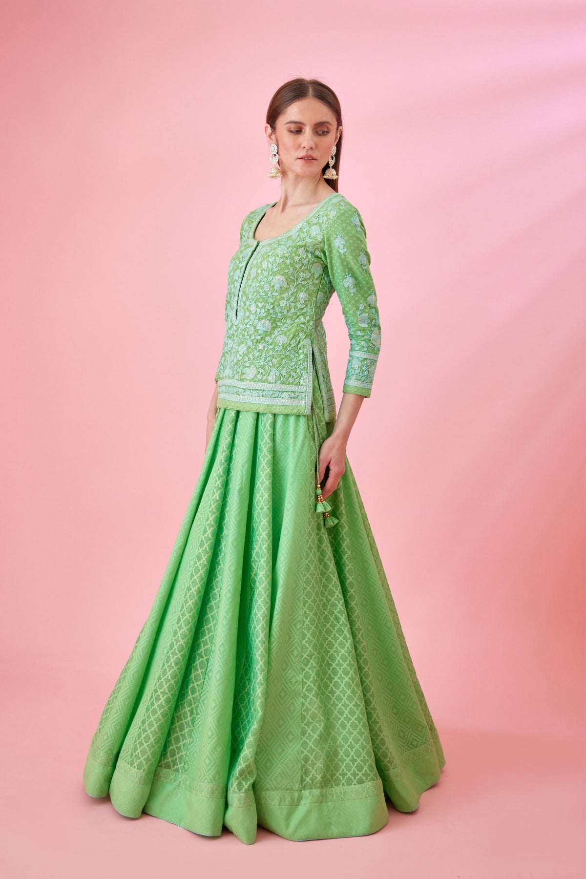 Irish green Lehenga set