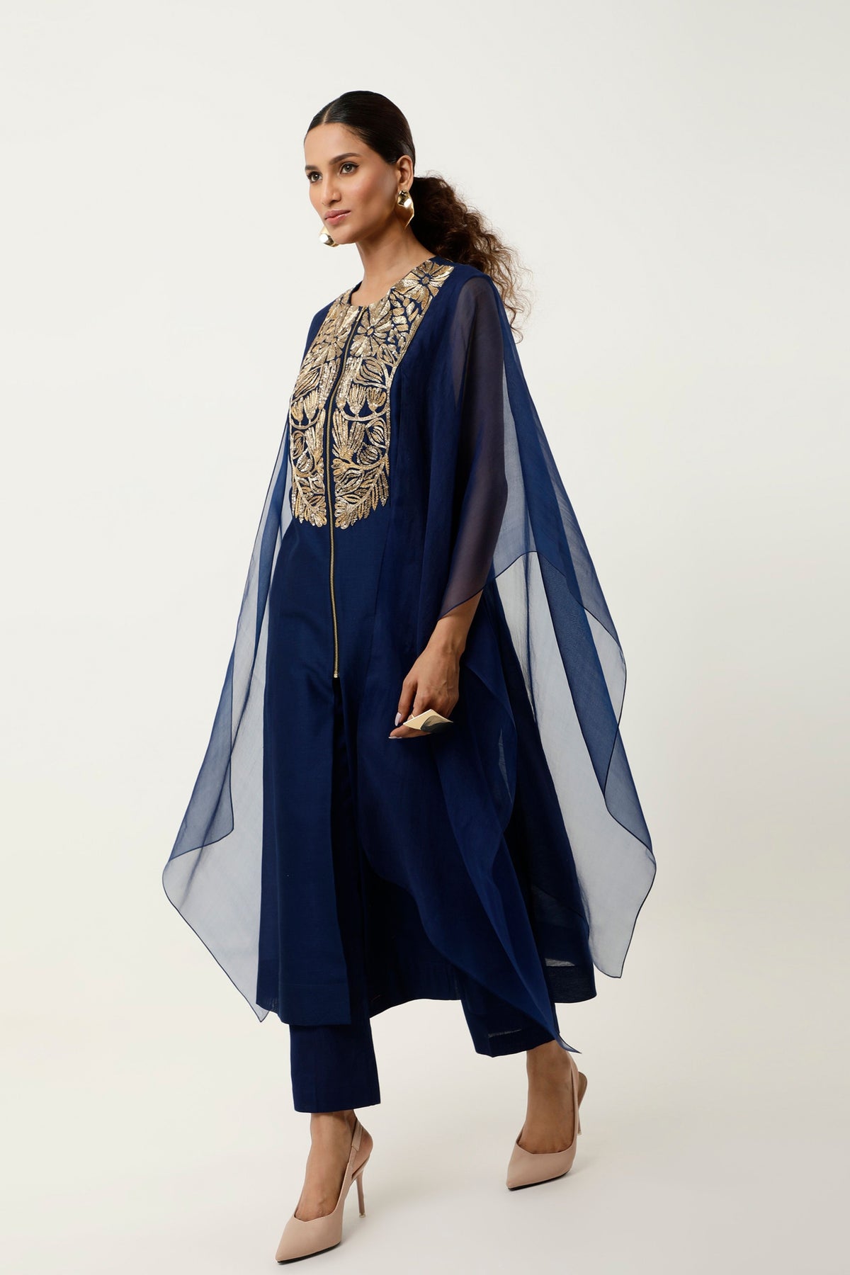 Indigo Cape Kurta Set