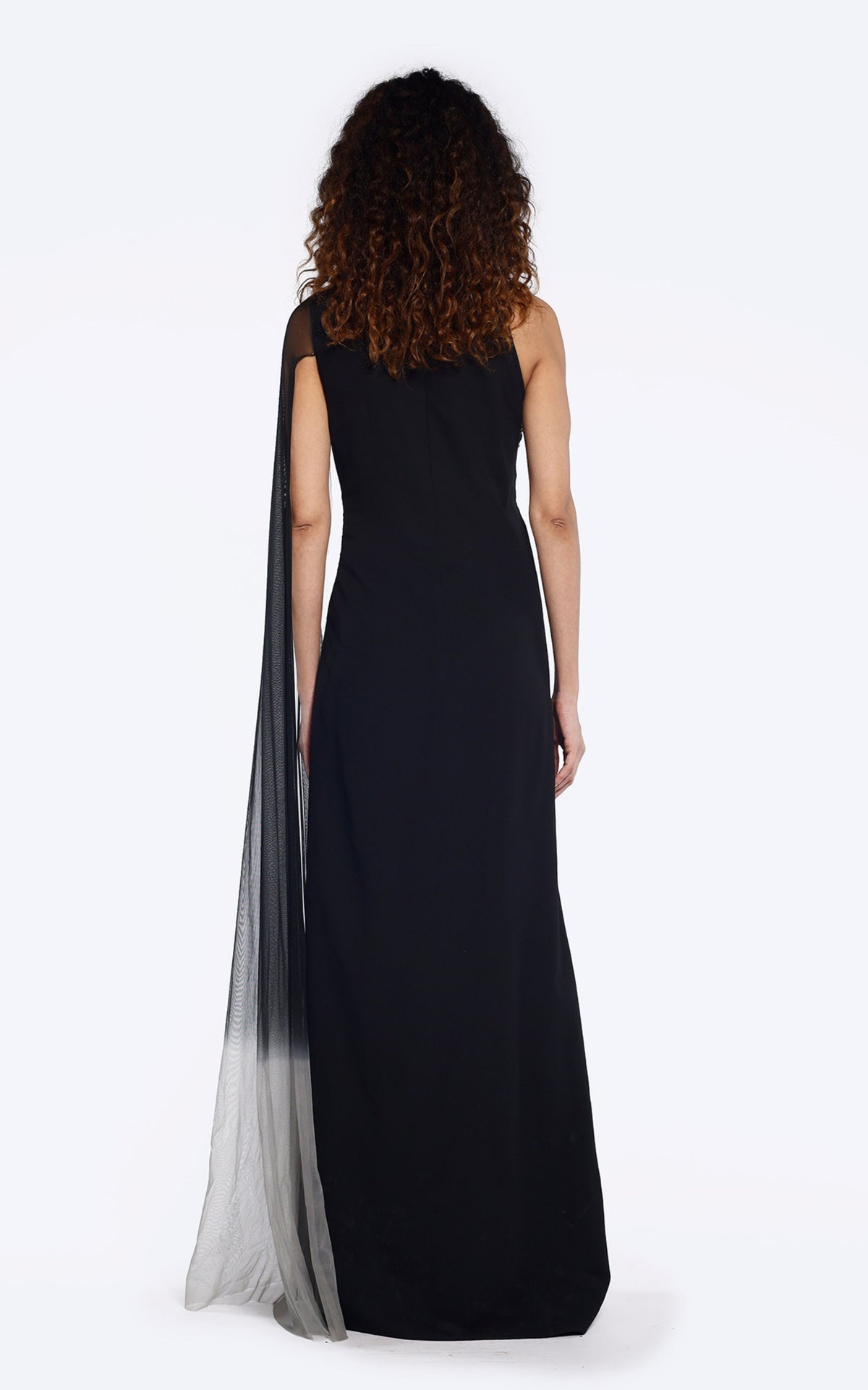 Mono-cape sleeve sheath Gown