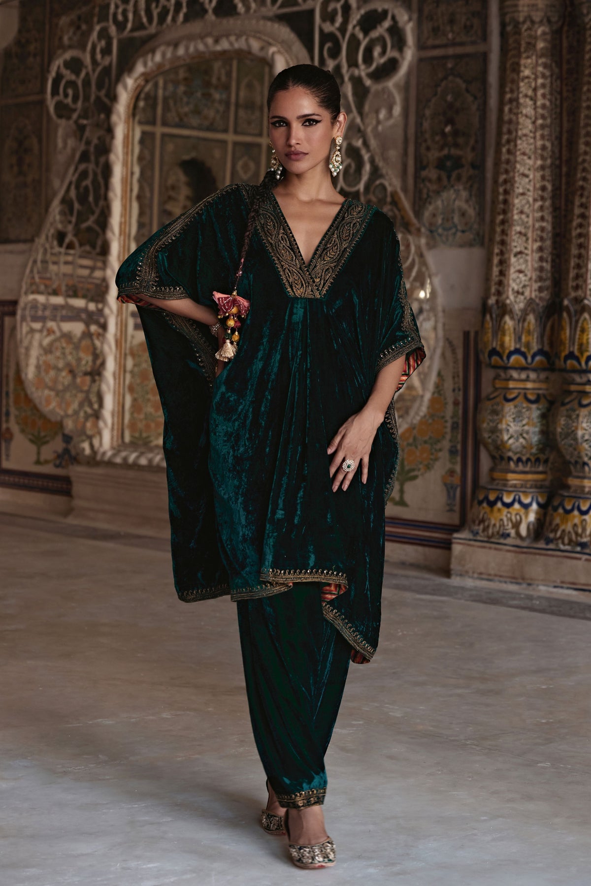 Green Zohra Kaftan Set