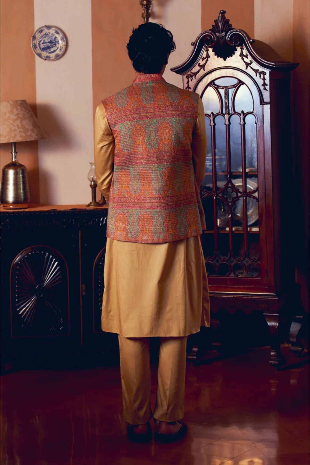 Multicolored Banarasi Nehru Jacket