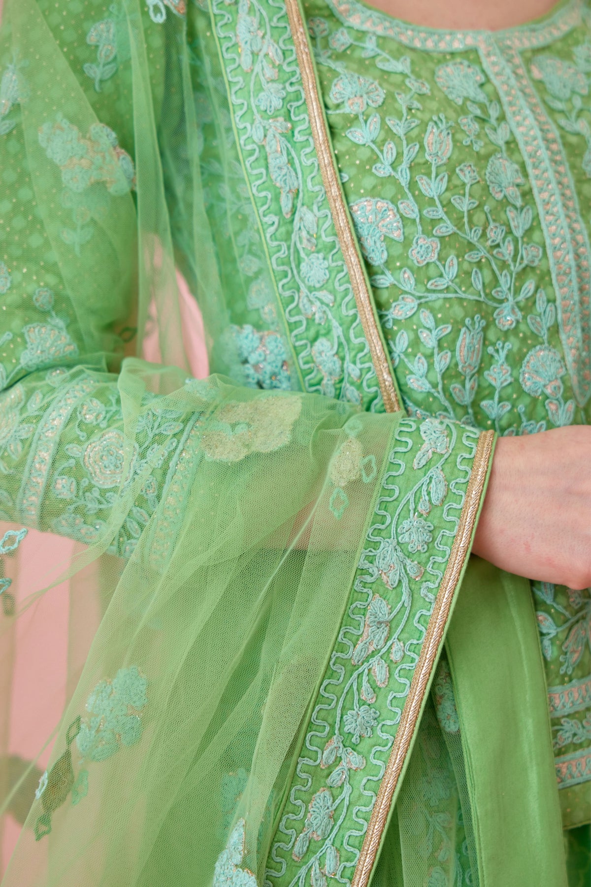 Irish green Lehenga set