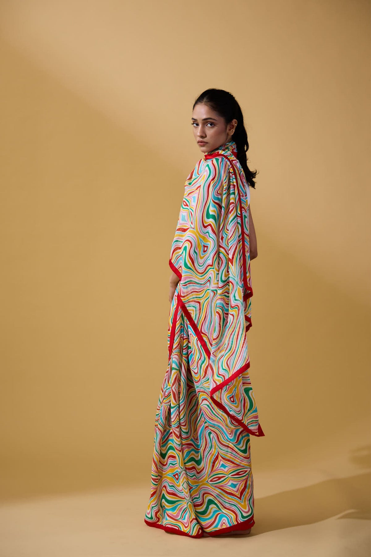 Multicolour Waves Saree