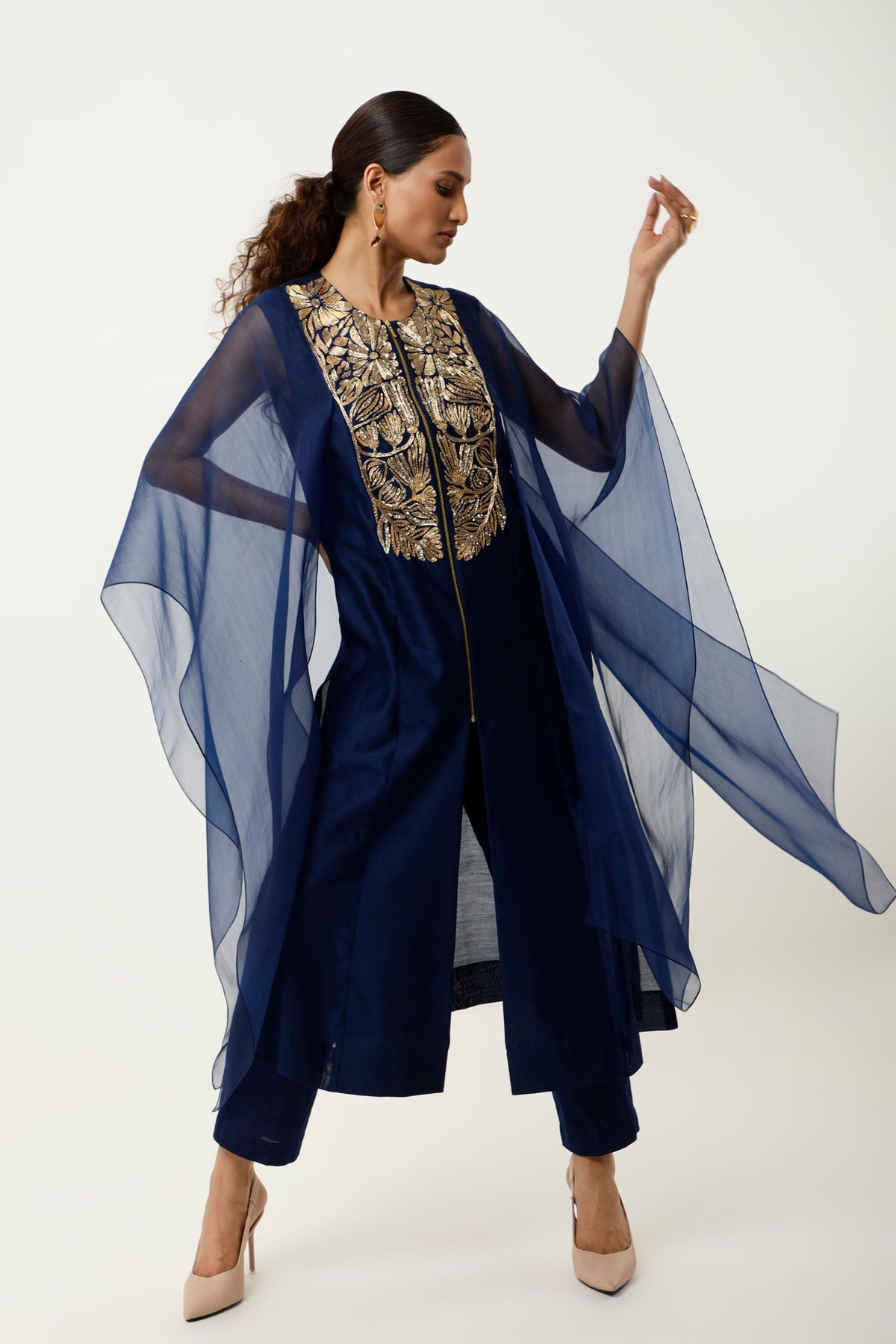 Indigo Cape Kurta Set