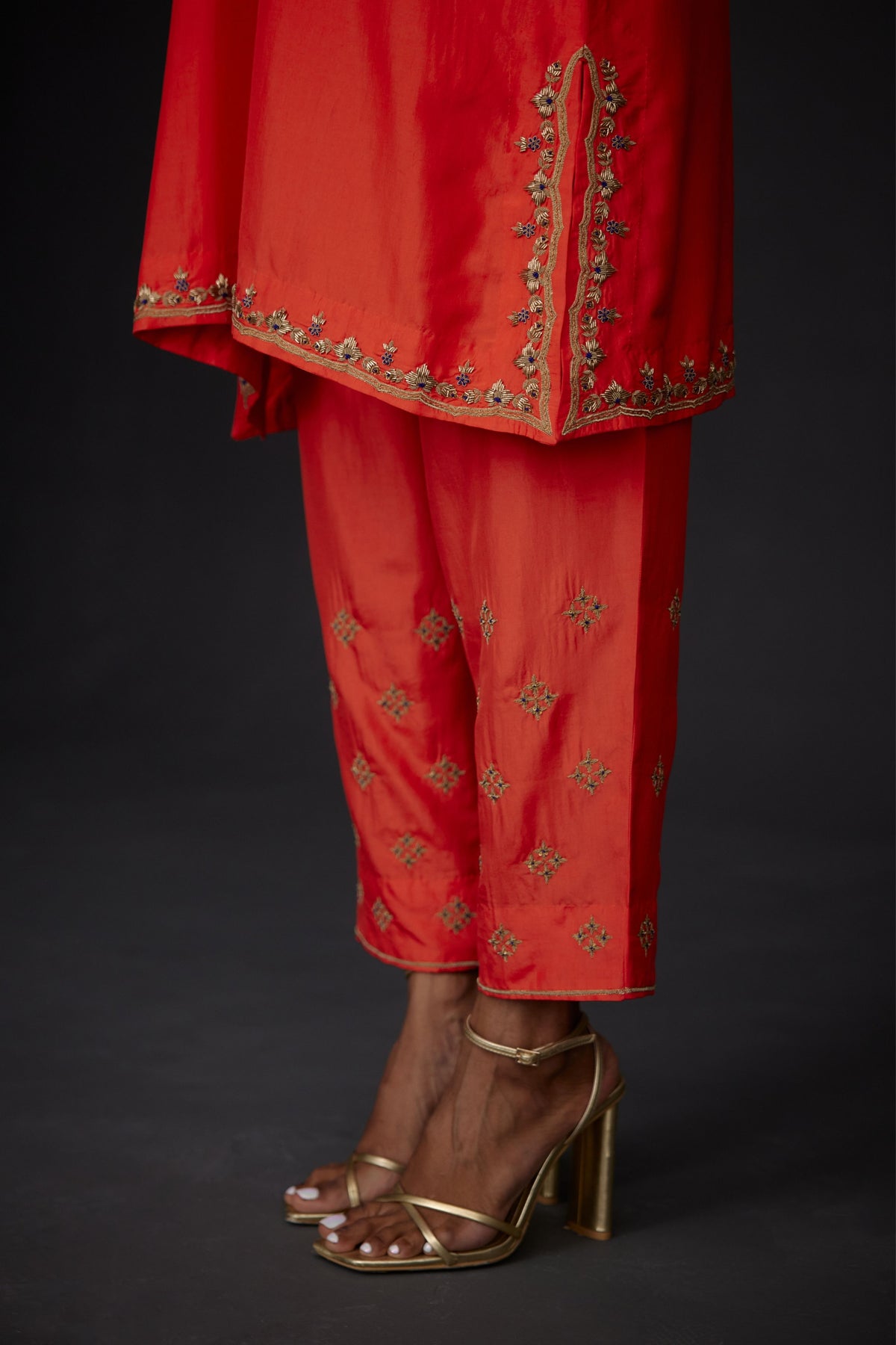 Embroidered Tunic &amp; Trouser Set