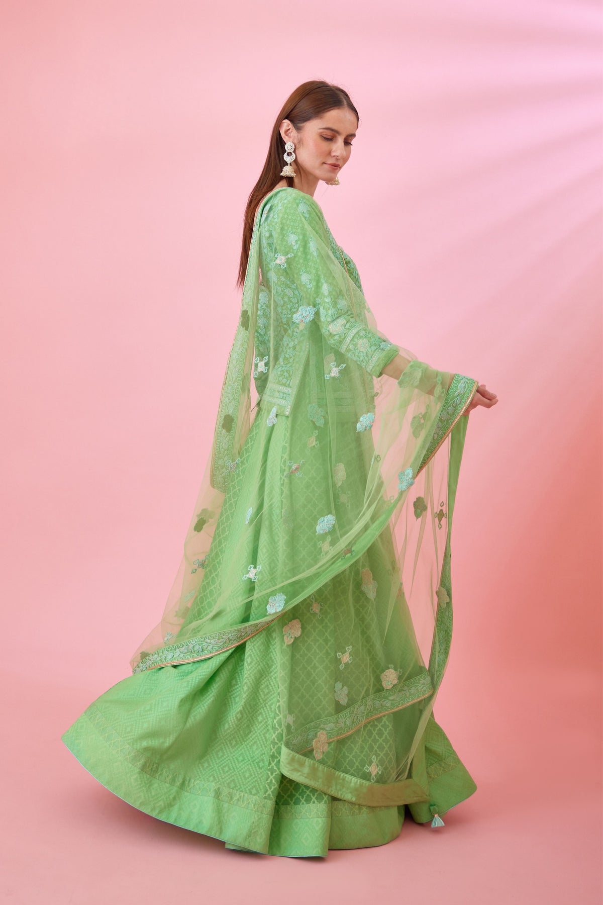 Irish green Lehenga set